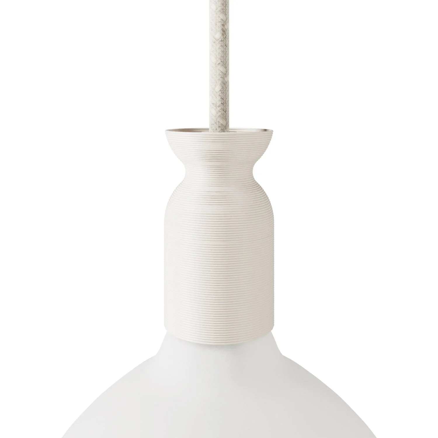 E27 lamp holder kit in 3D printed recycled plastic - Cream