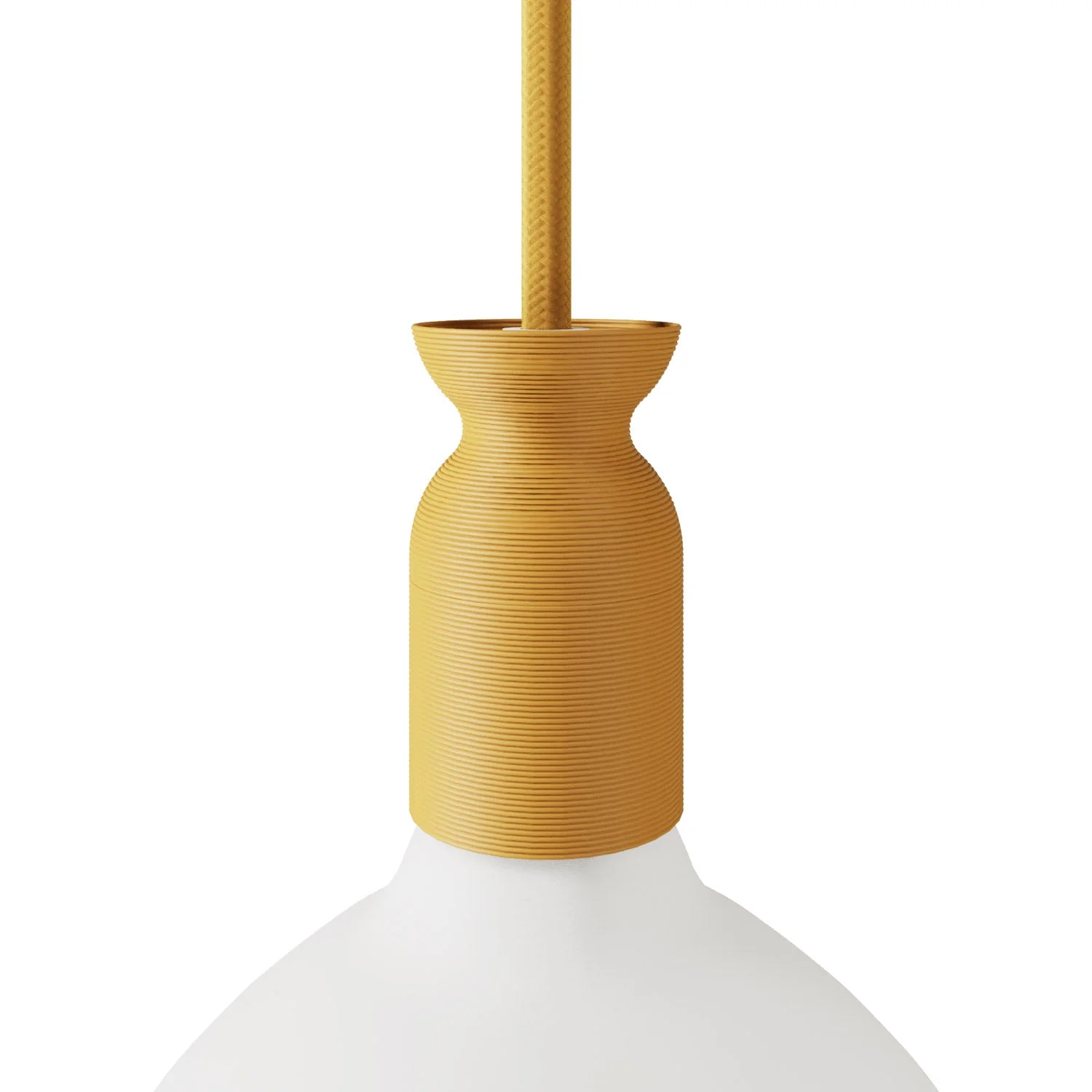 E27 lamp holder kit in recycled plastic with 3D printer - Ochre
