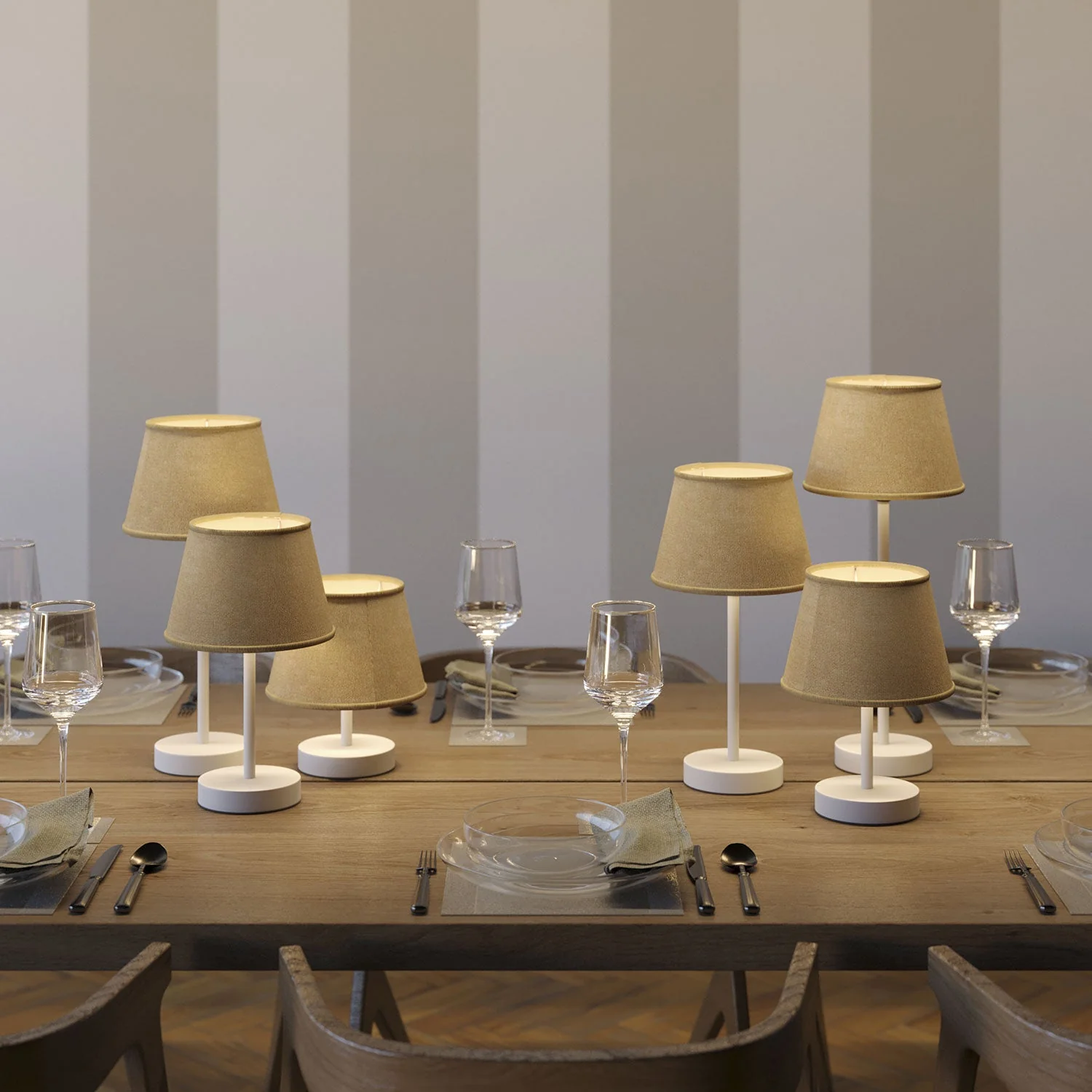 Alzaluce with Impero lampshade, metal table lamp and UK plug - Natural jute - Image 2