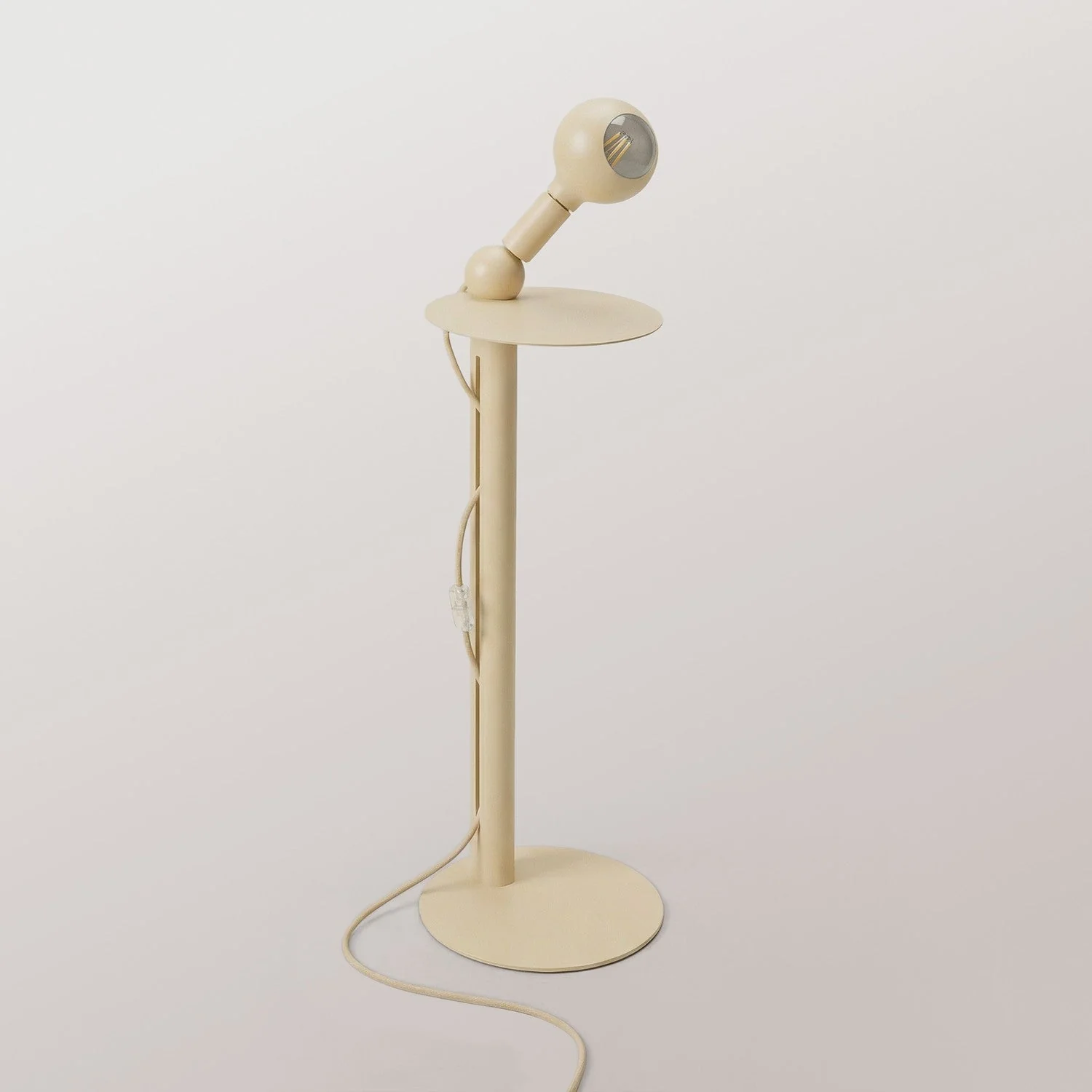 Rocco - Floor lamp with Camo Light bulb - Cream - Image 4