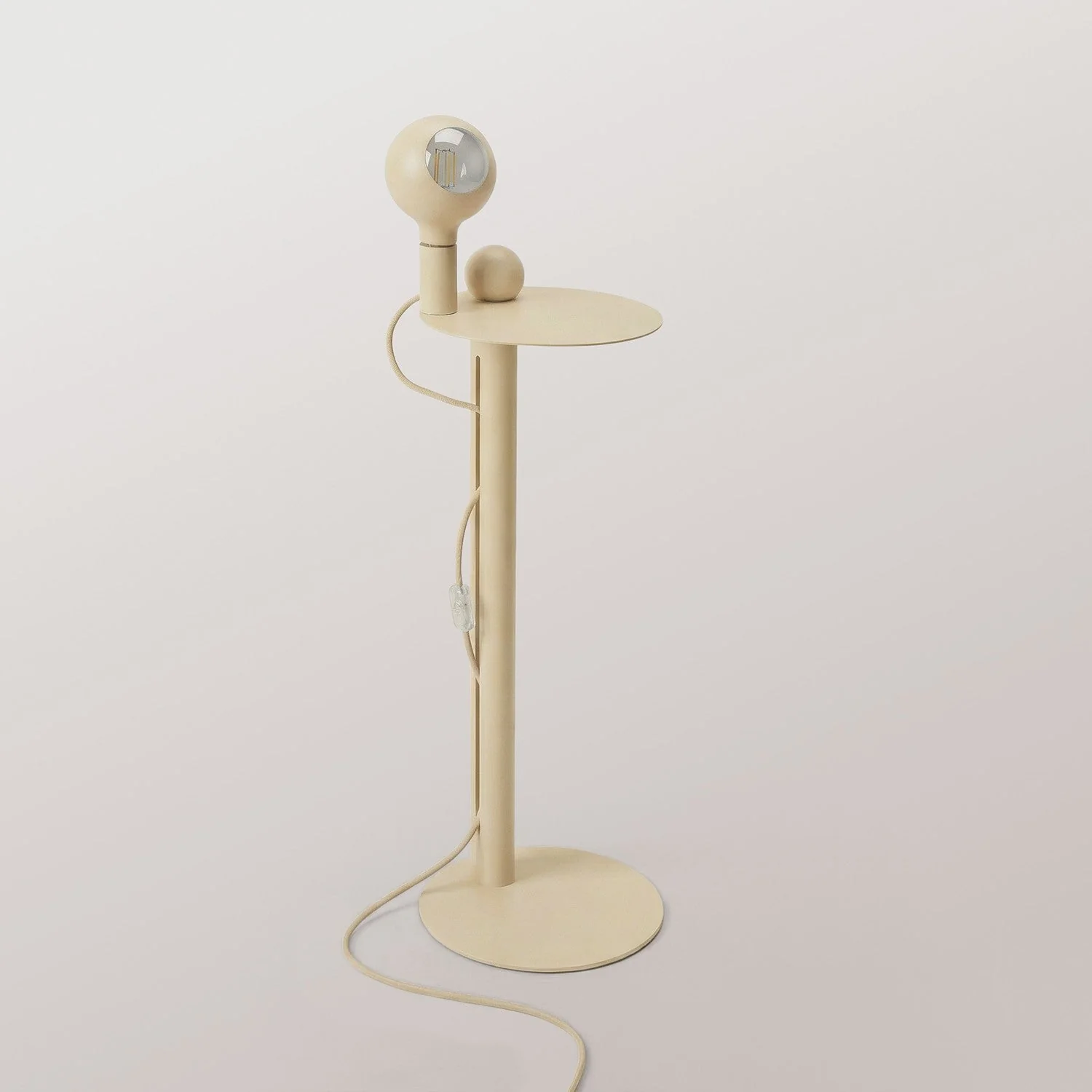 Rocco - Floor lamp with Camo Light bulb - Cream - Image 5