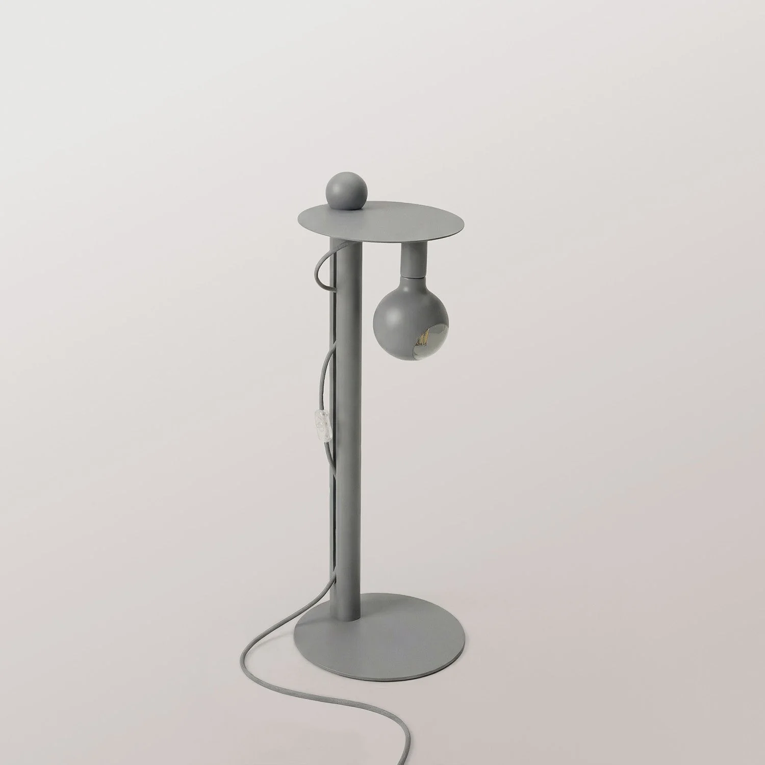 Rocco - Floor lamp with UK Plug and Camo Light bulb - Grey - Image 6