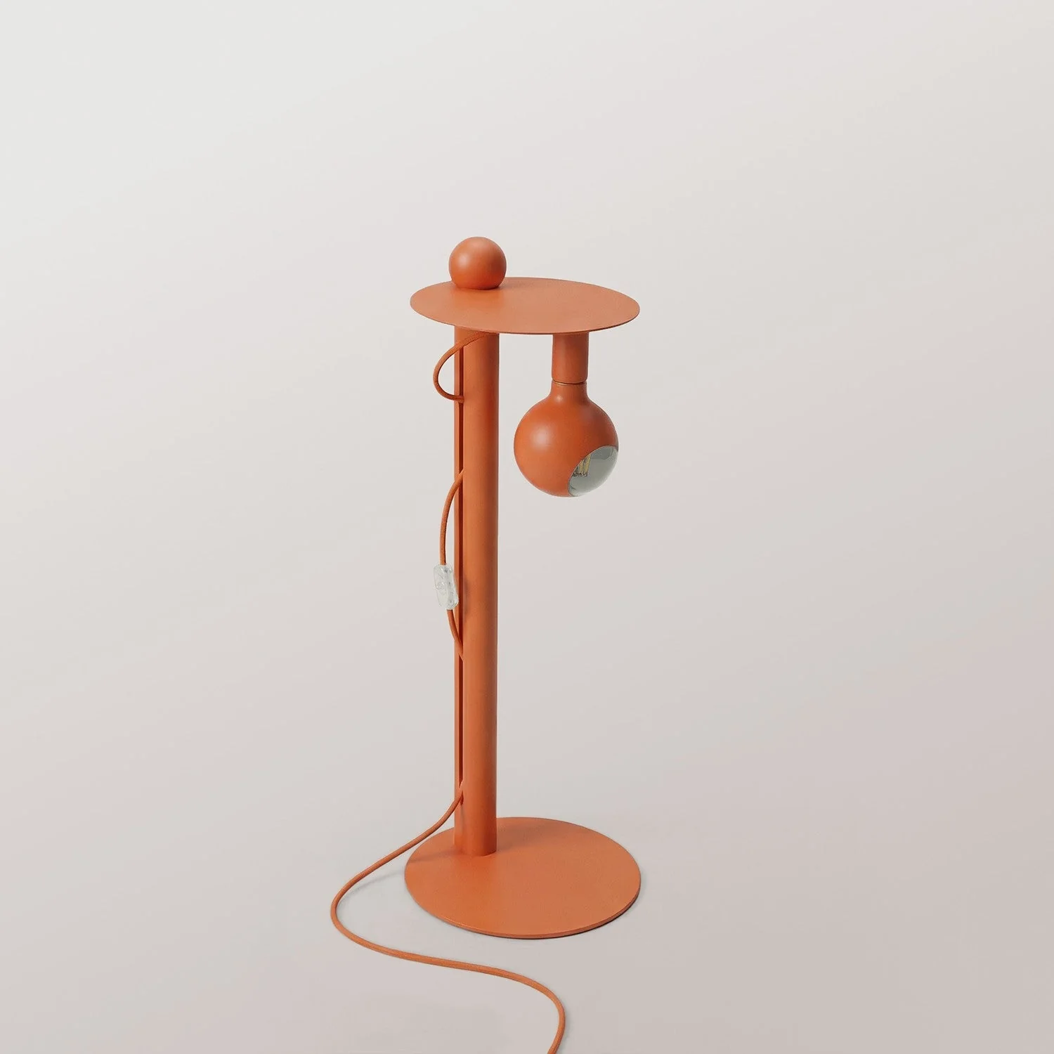 Rocco - Floor lamp with UK plug and Camo light bulb - Orange - Image 6
