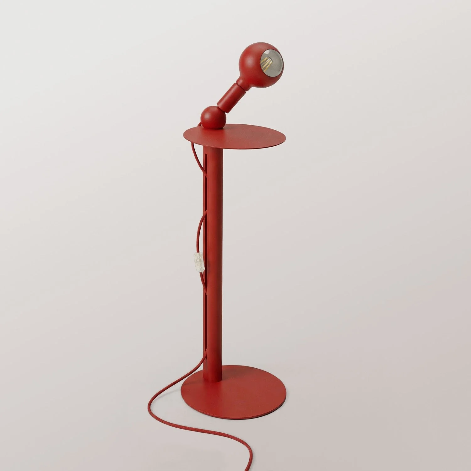 Rocco - Floor lamp with UK plug and Camo light bulb - Red - Image 4