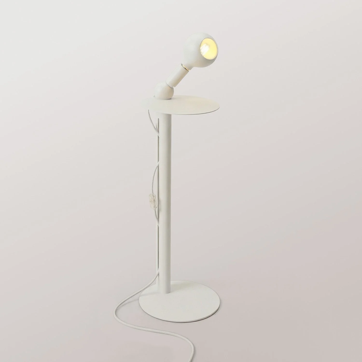 Rocco - Floor lamp with UK Plug and Camo Light bulb - White