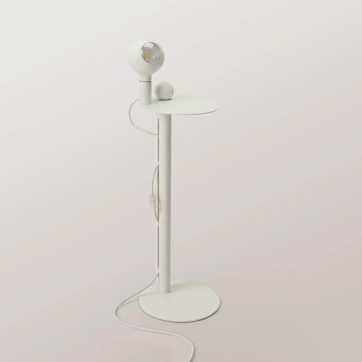 Rocco - Floor lamp with UK Plug and Camo Light bulb - White - Image 5