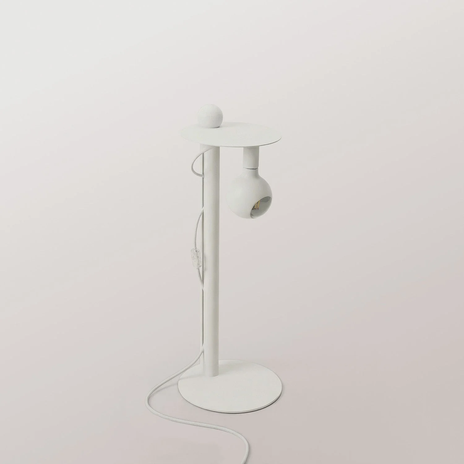Rocco - Floor lamp with UK Plug and Camo Light bulb - White - Image 6