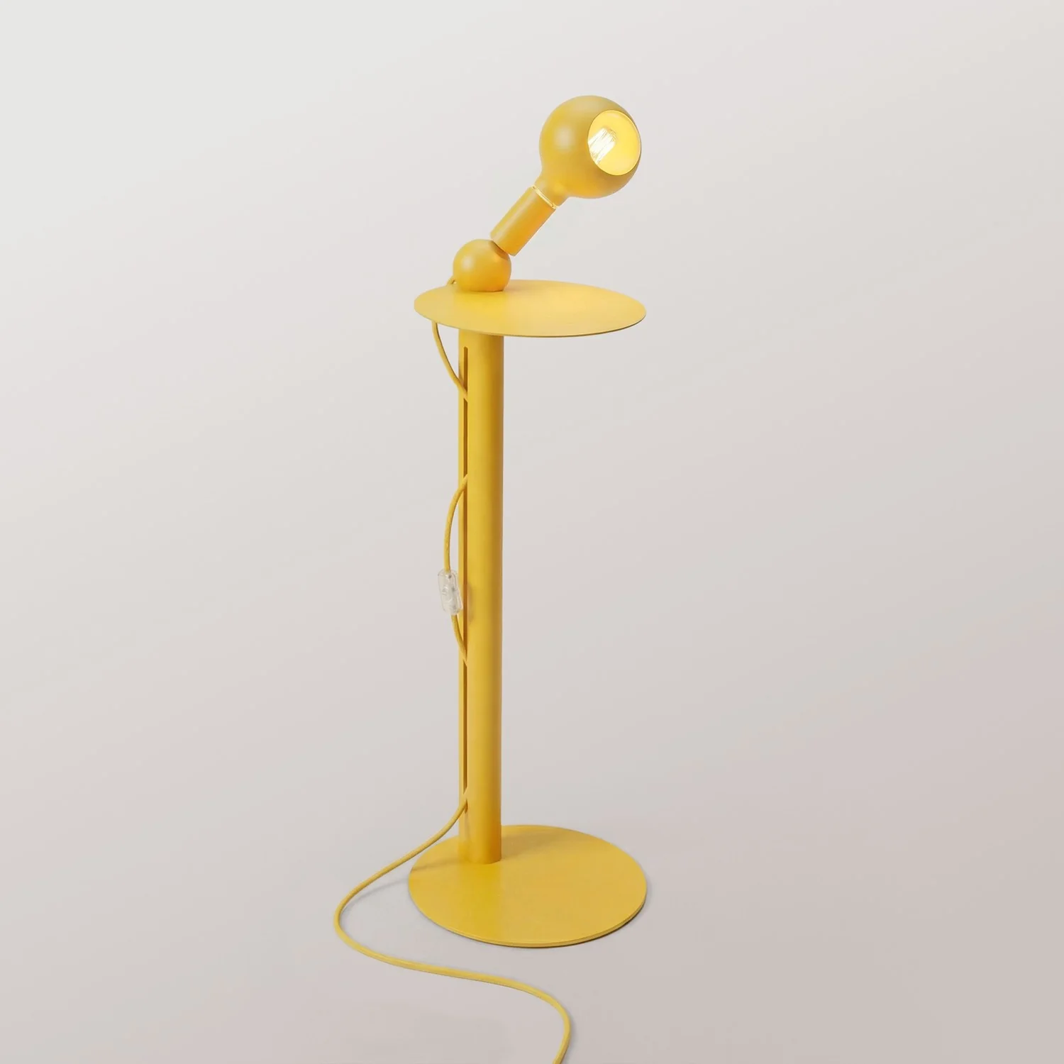 Rocco - Floor lamp with UK Plug and Camo Light bulb - Yellow