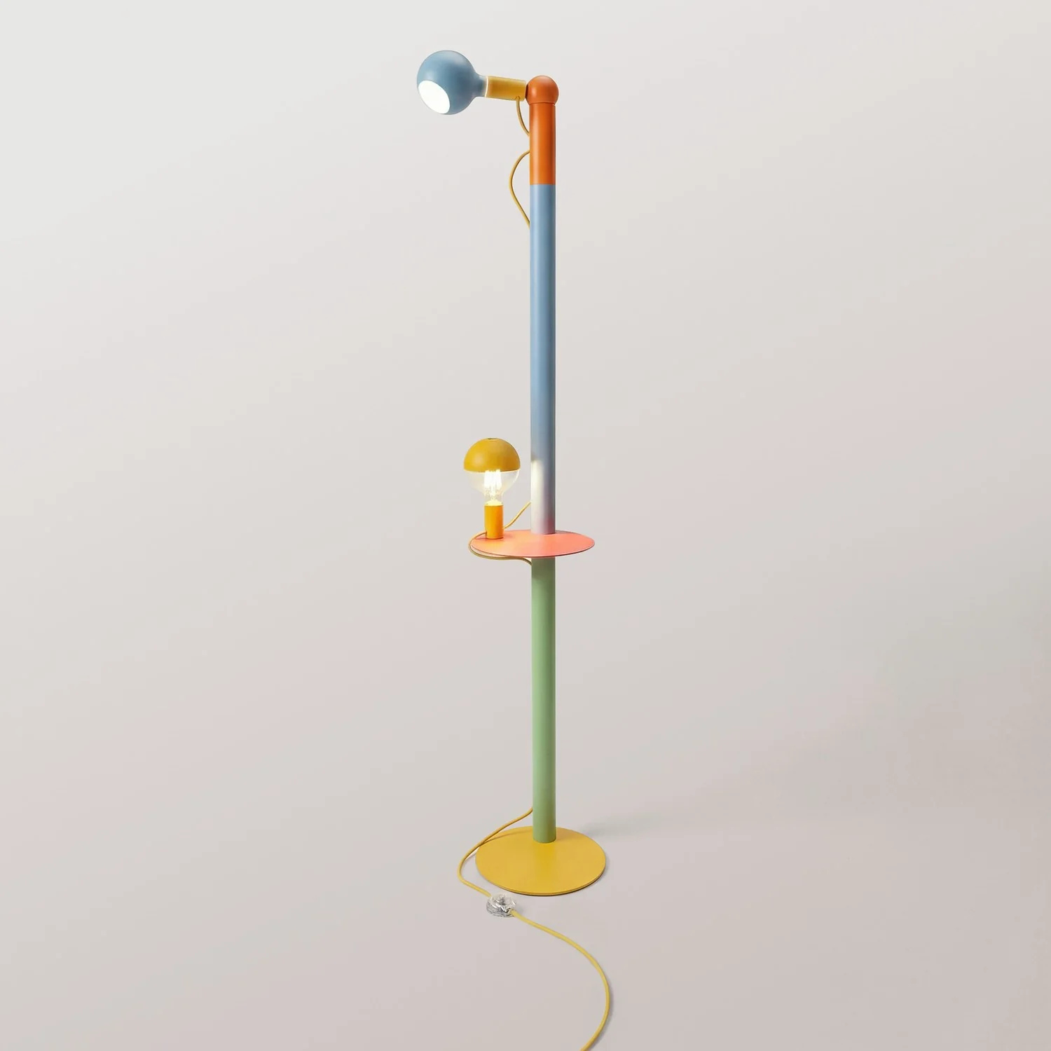 Rocco XXL - Multicolor floor lamp with UK plug and Maria and Camo light bulb