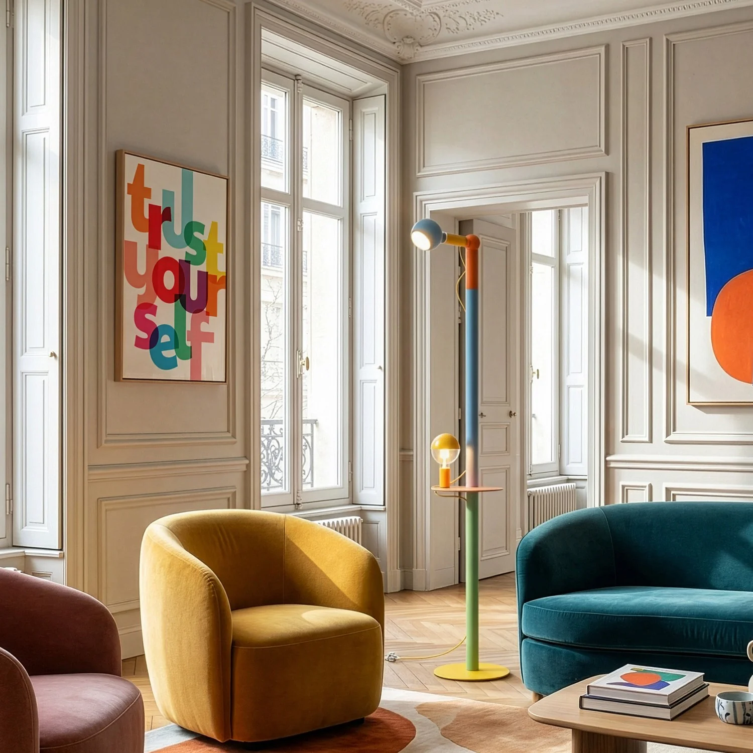 Rocco XXL - Multicolor floor lamp with UK plug and Maria and Camo light bulb - Image 2