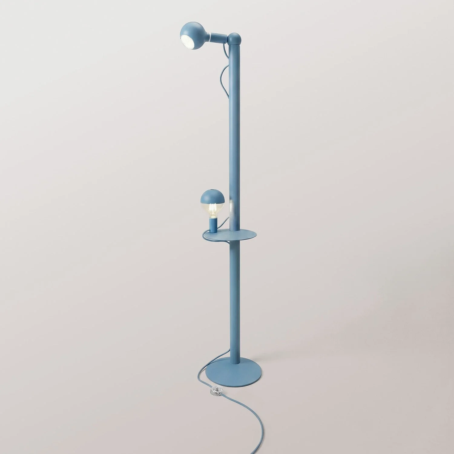 Rocco XXL - Floor lamp with Maria and Camo Light bulb - Blue