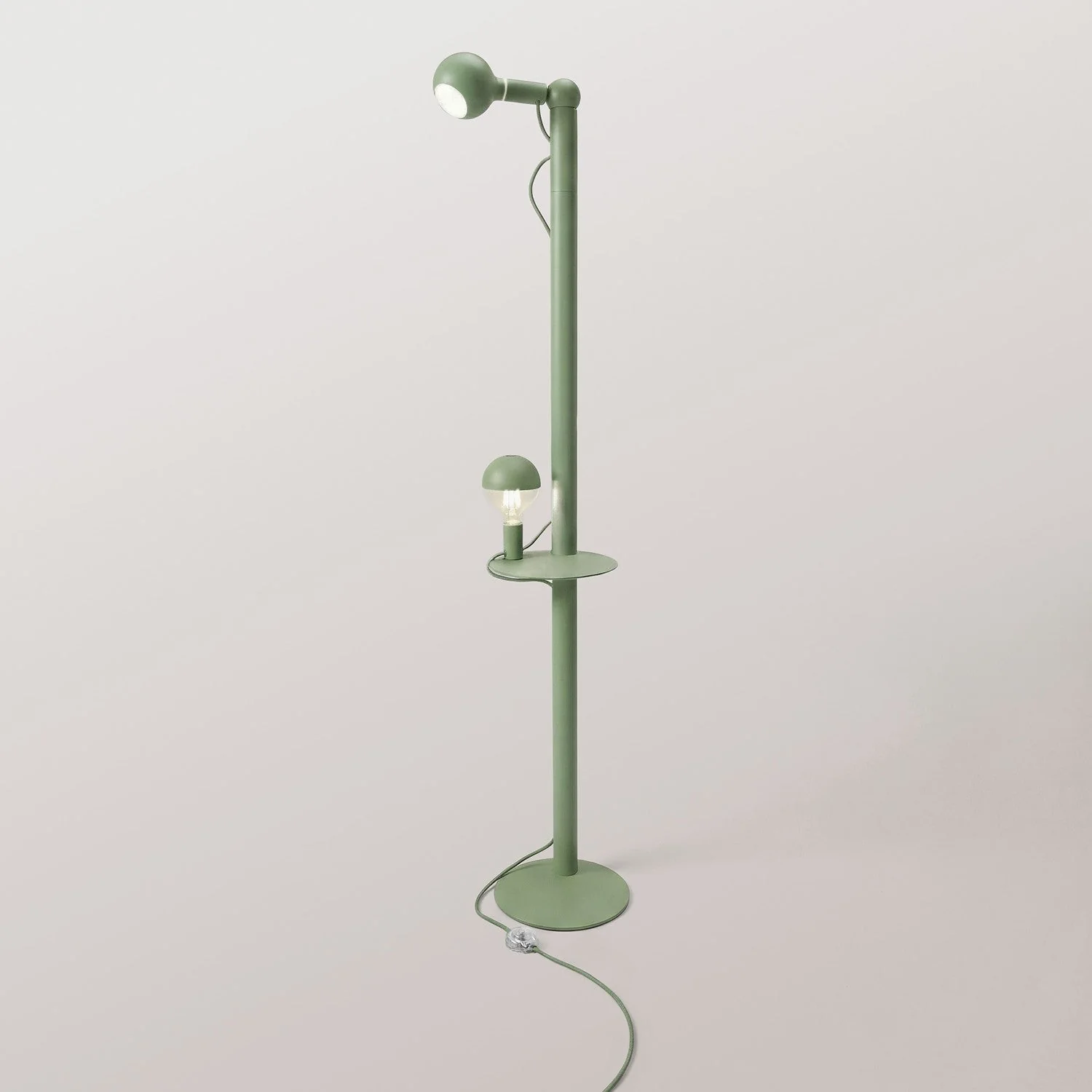 Rocco XXL - Floor lamp with UK Plug and Maria and Camo Light bulb - Green