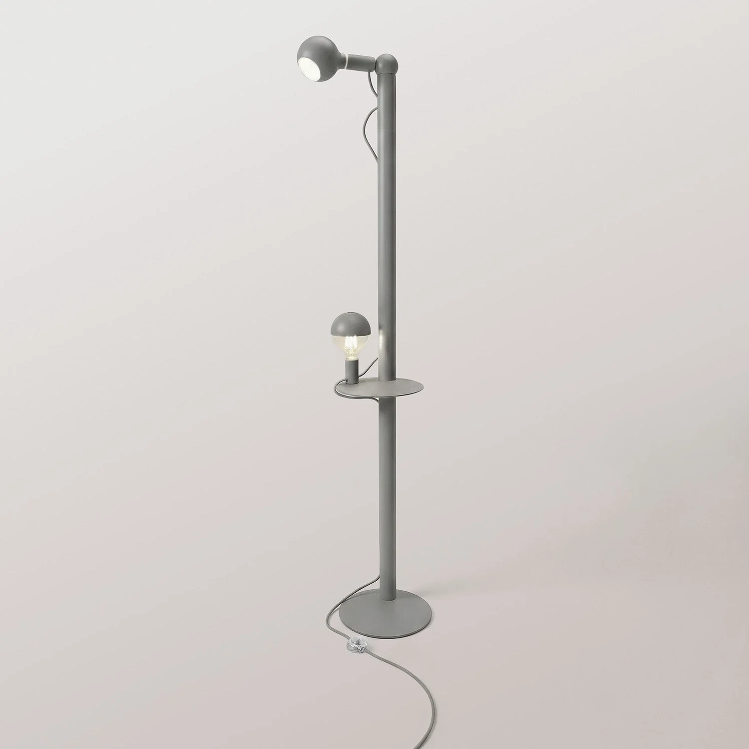Rocco XXL - Floor lamp with UK Plug and Maria and Camo Light bulb - Grey