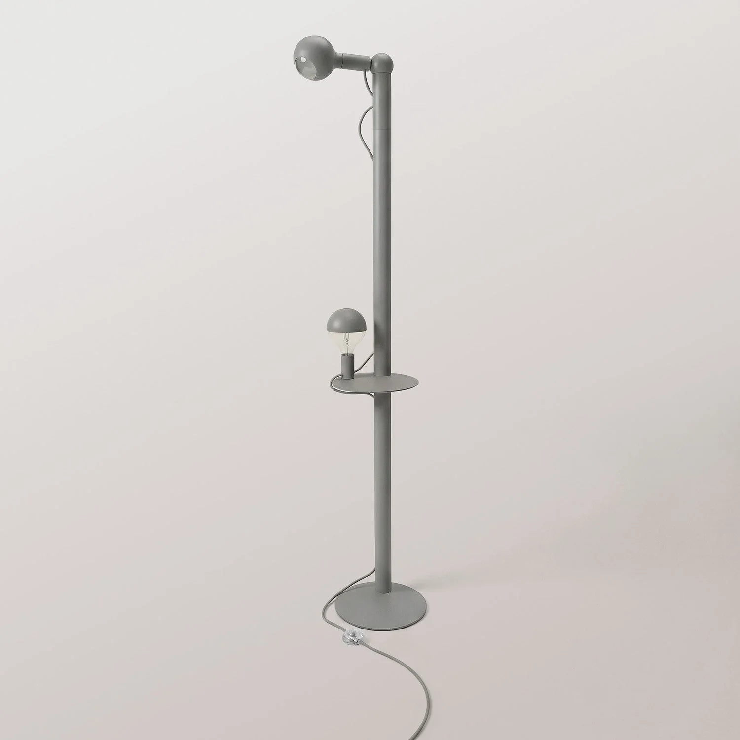 Rocco XXL - Floor lamp with UK Plug and Maria and Camo Light bulb - Grey - Image 4