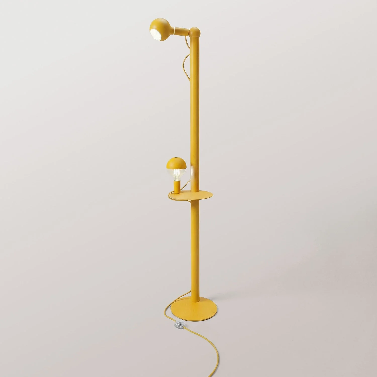 Rocco XXL - Floor lamp with UK Plug and Maria and Camo Light bulb - Yellow