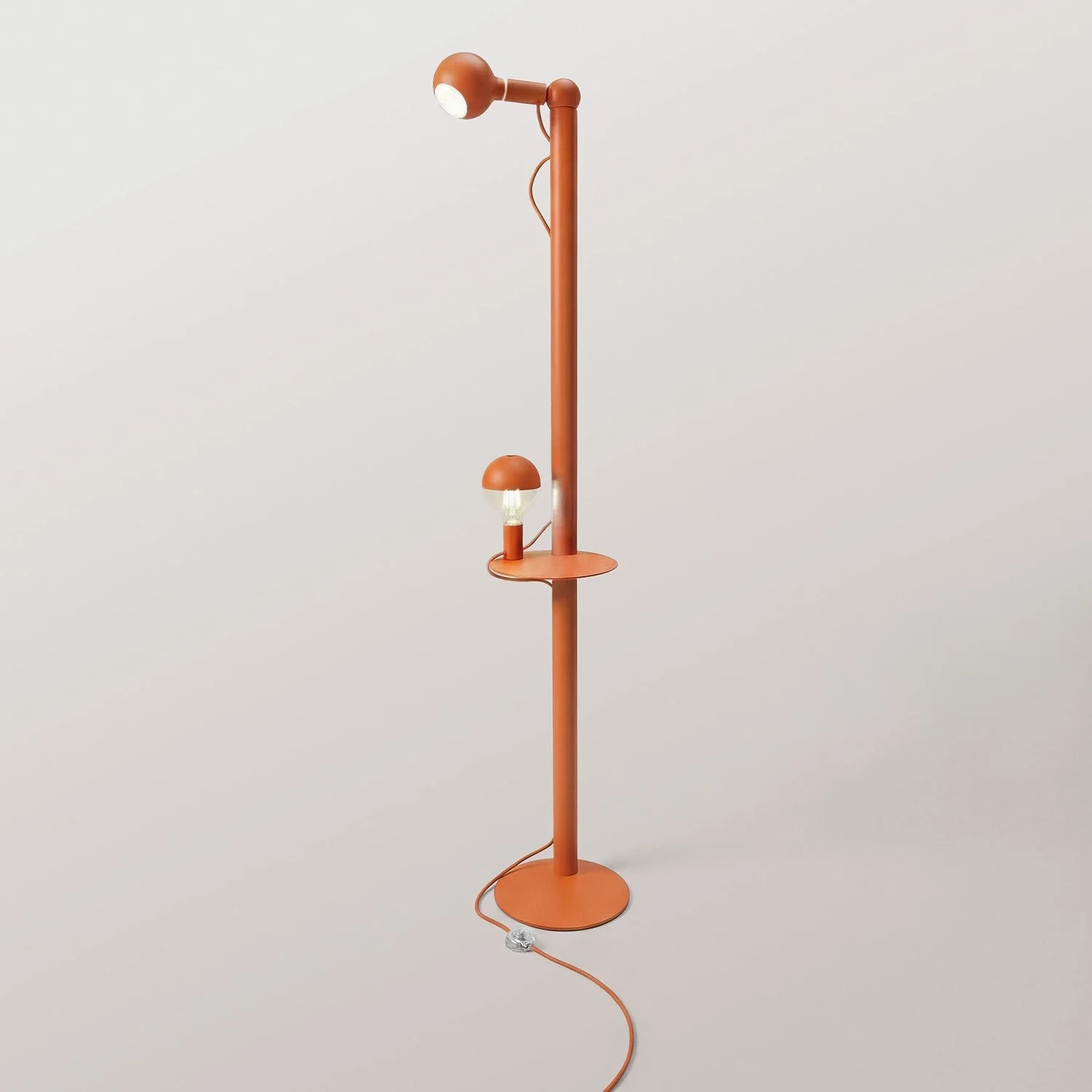 Rocco XXL - Floor lamp with UK plug and Maria and Camo light bulbs - Orange