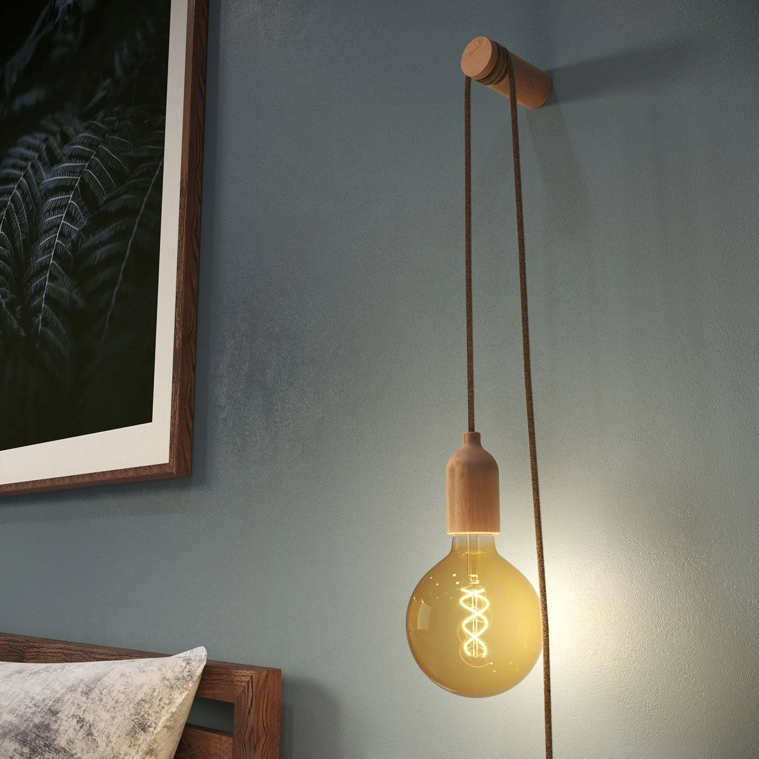 Rolé, wooden cable grommet, wall mount for pendant lamp - Neutral - Image 2