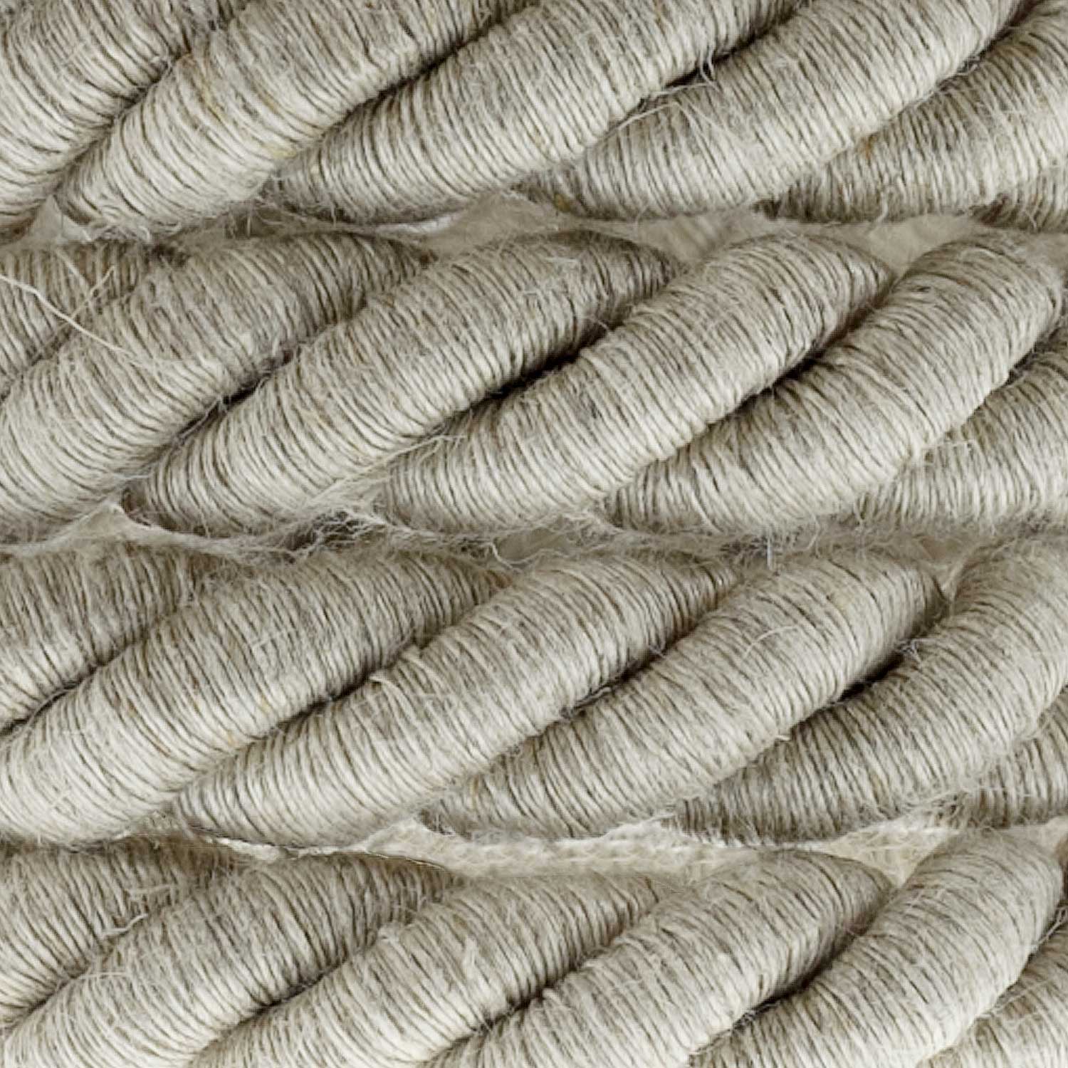 Rope electrical wire with 18/3 AWG conductors inside. Natural Linen Fabric