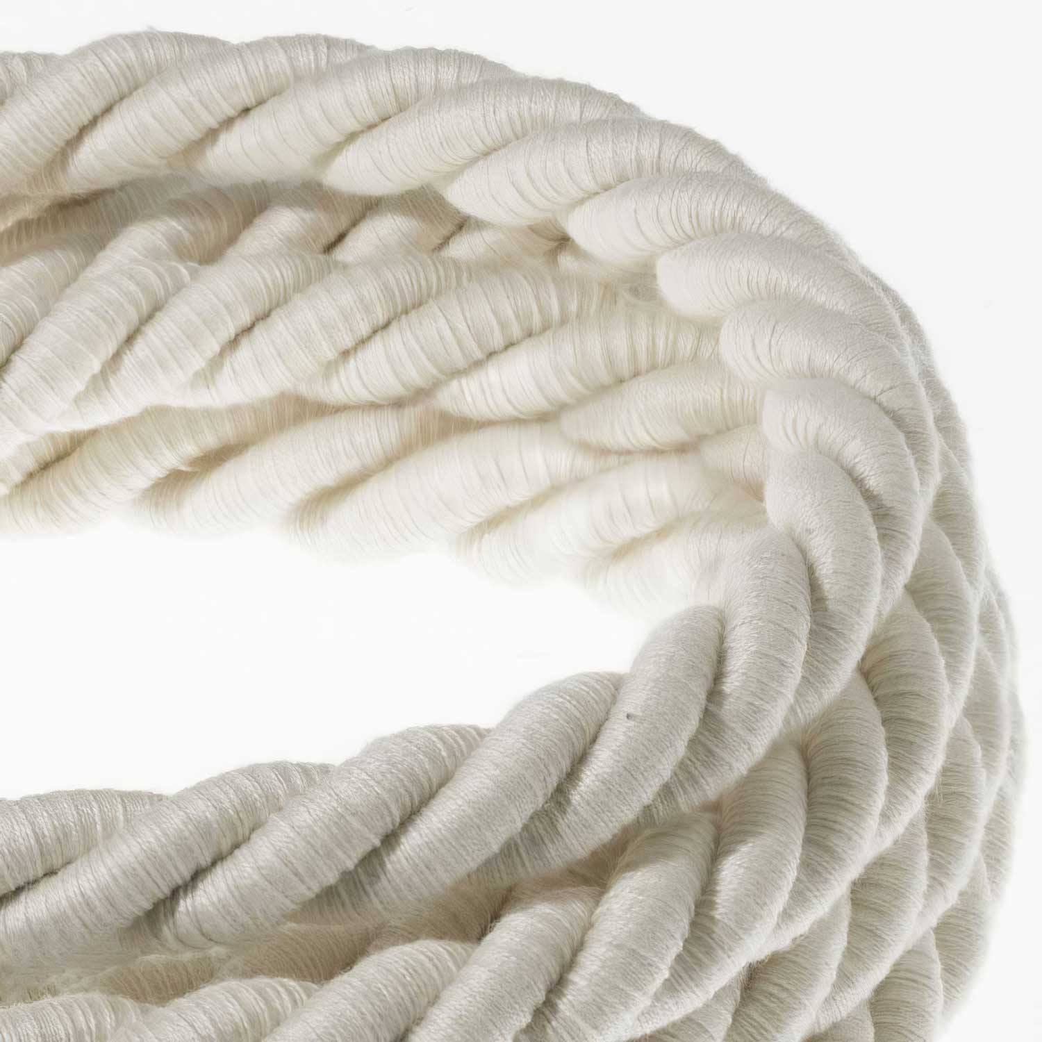 Rope electrical wire with 18/3 AWG conductors inside. Raw cotton fabric. - Image 2