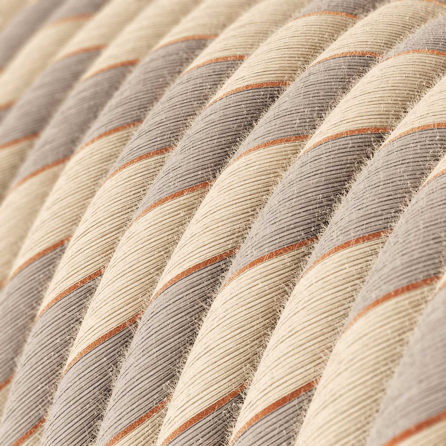 Round Electric Vertigo Cable covered in Cotton and Linen with Copper Thread ERR05 - Image 2