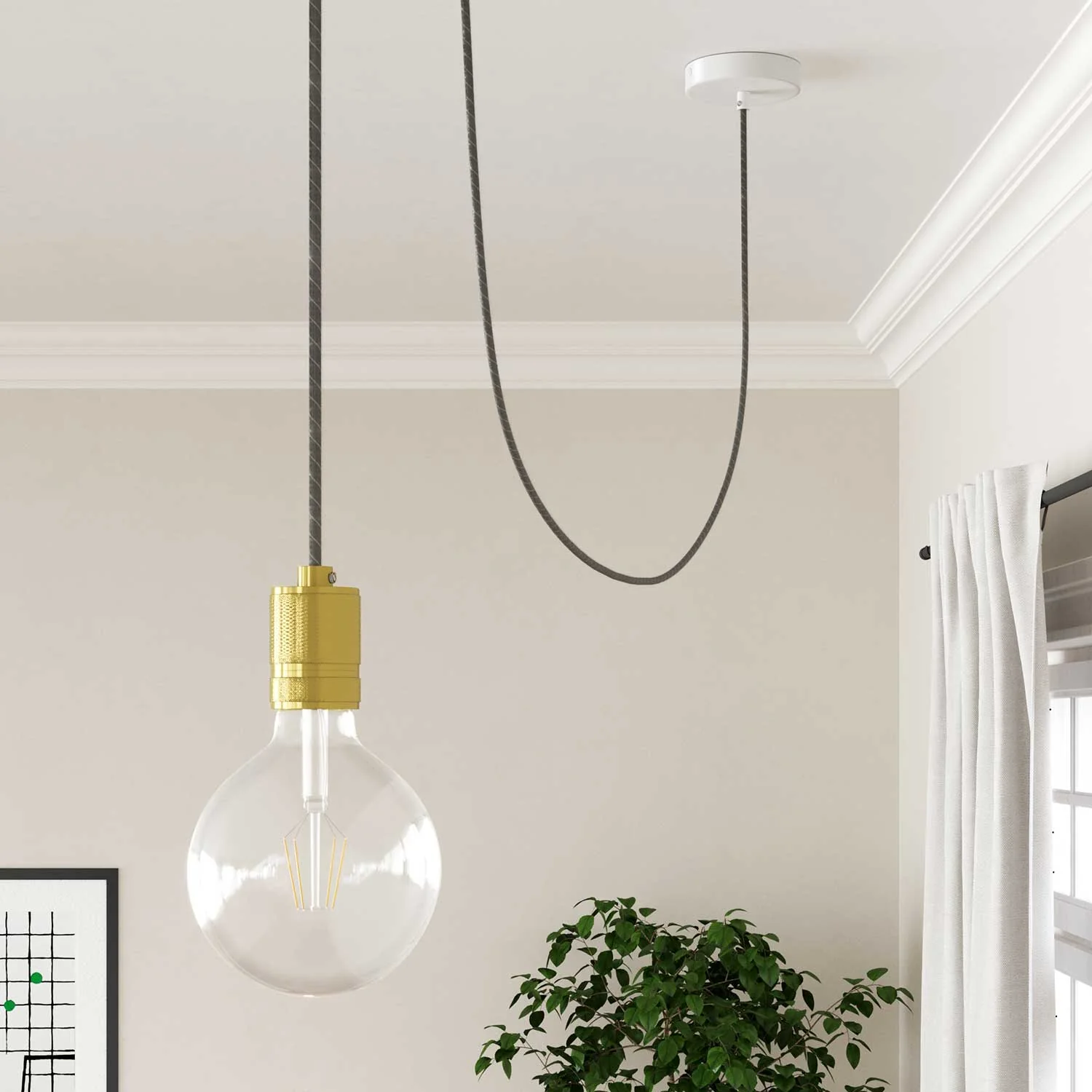 Round Electric Vertigo Cable covered with Eggnog Linen and Cotton ERD22 - Image 3