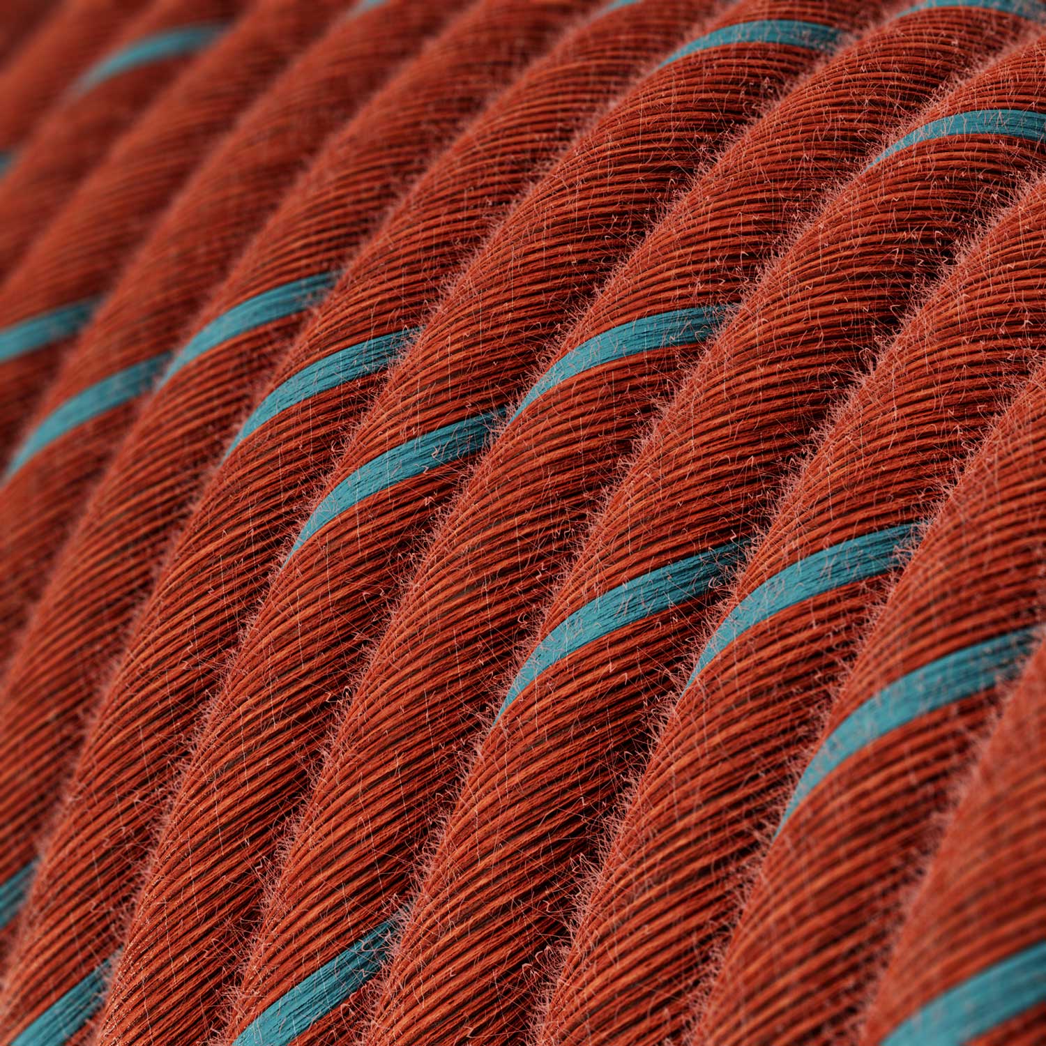 Round Vertigo Electric Cable covered in Brick and Light Blue Cotton ERC36 - Image 2