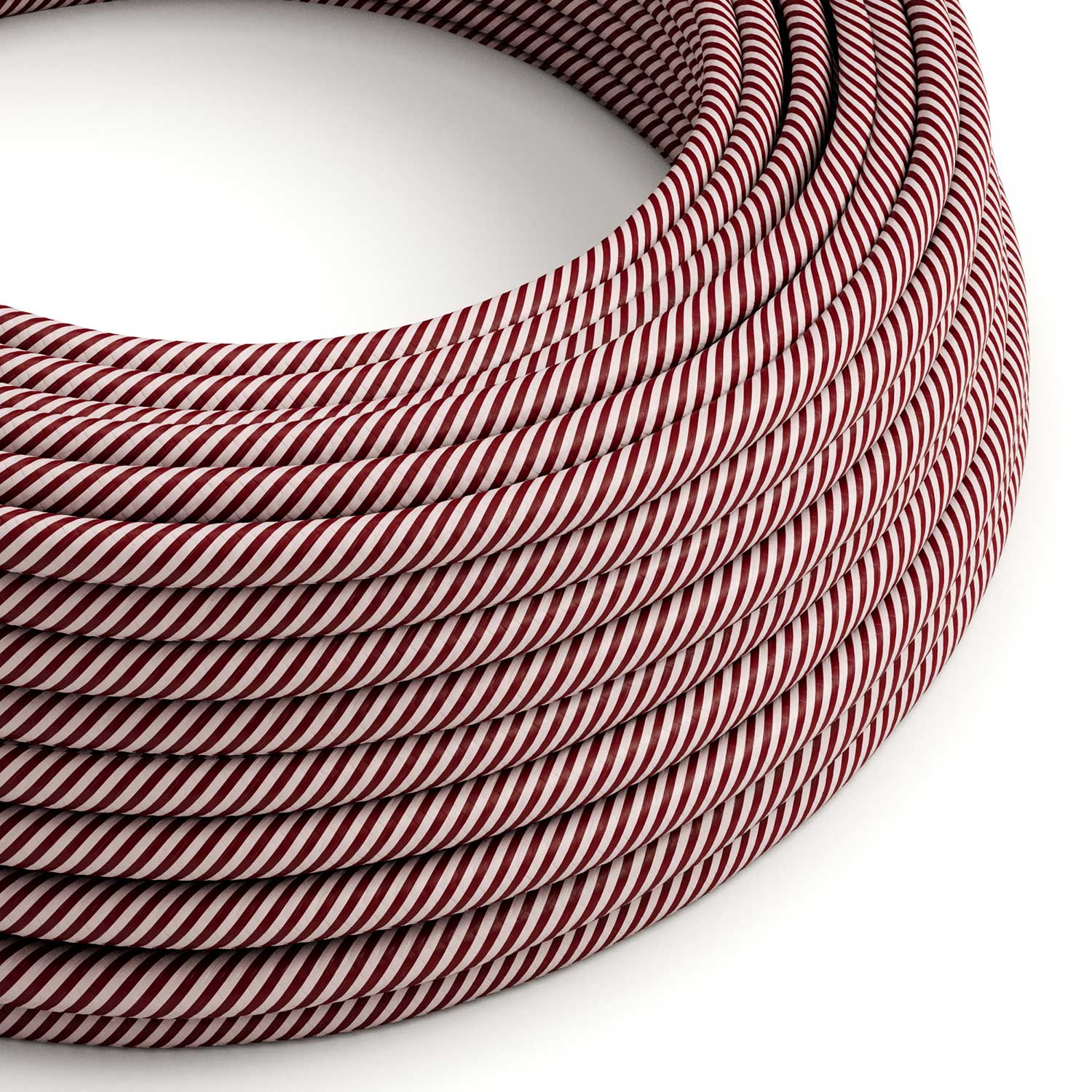 Round Vertigo HD Electric Cable covered with Pink and Maroon fabric ERM47