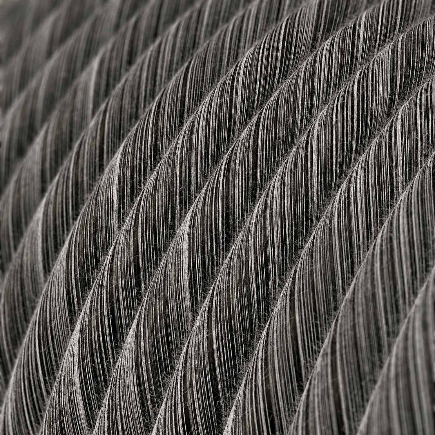 Round Electric Vertigo cable covered in Black Mélange Cotton ERC37 - Image 2