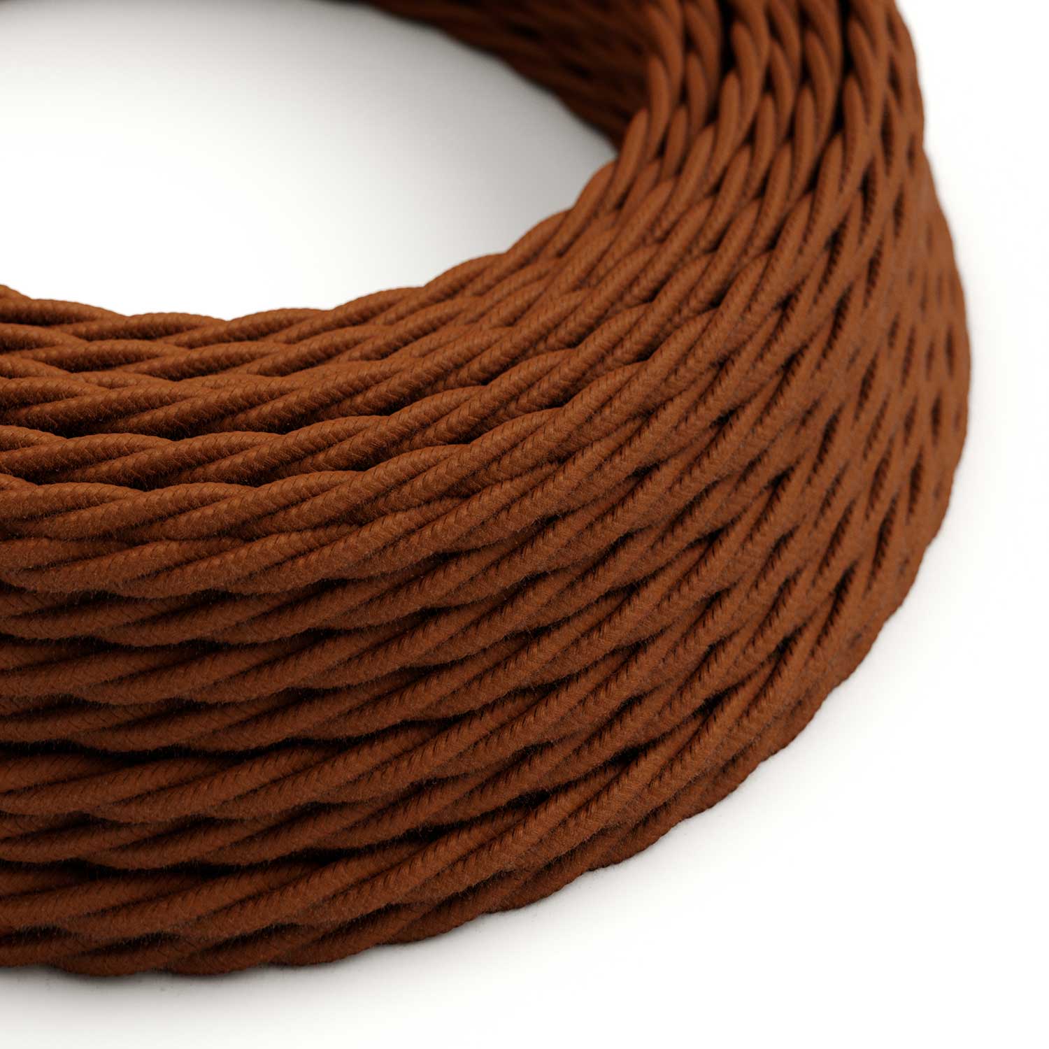 Rust cotton-covered twisted electric cable - TC23
