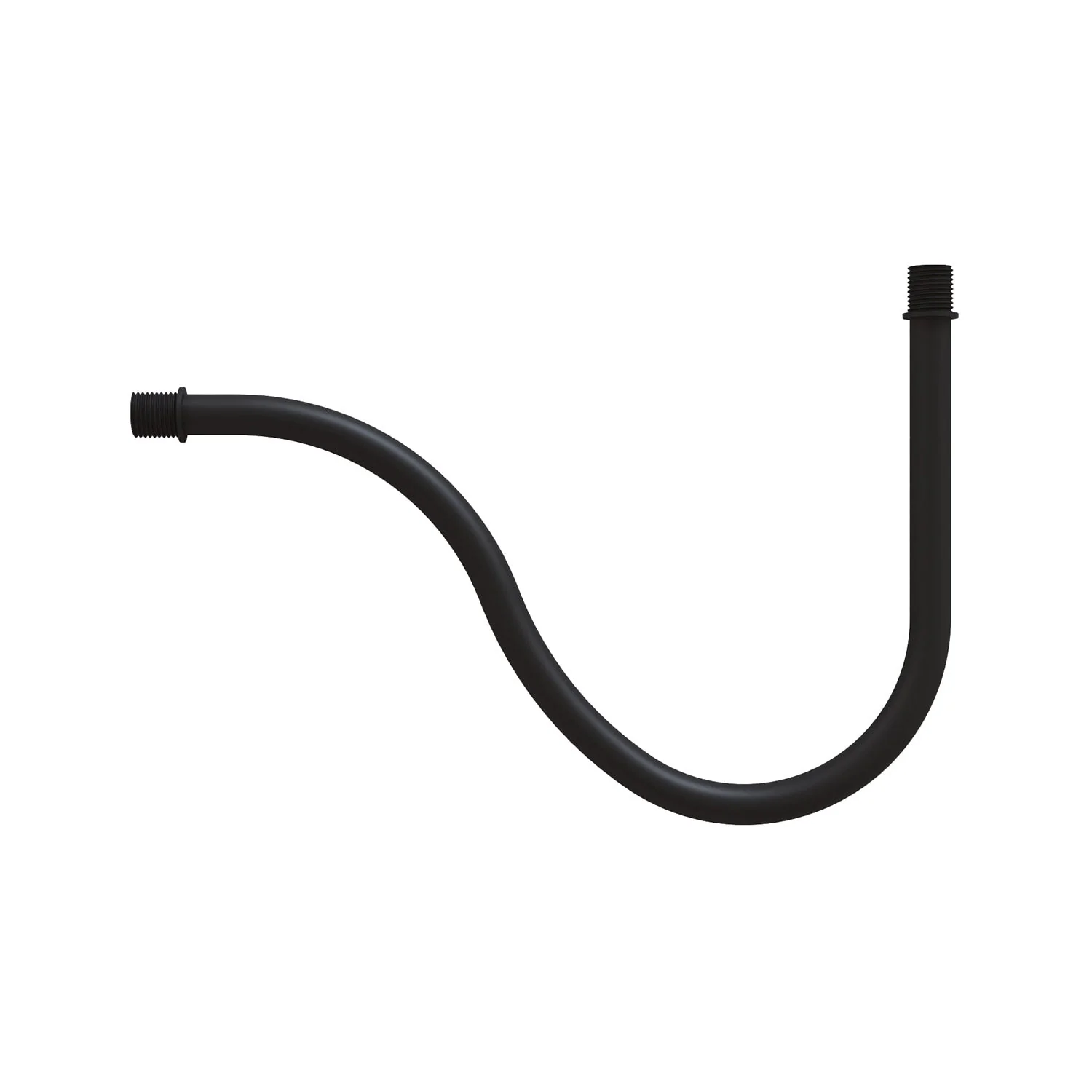 Curved S-shaped extension tube for lamp, 16.5 cm metal - Black