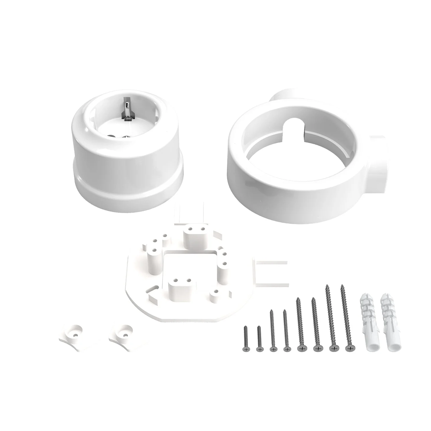 Schuko wall socket kit and base for Creative-Tubes in porcelain - White - Image 10