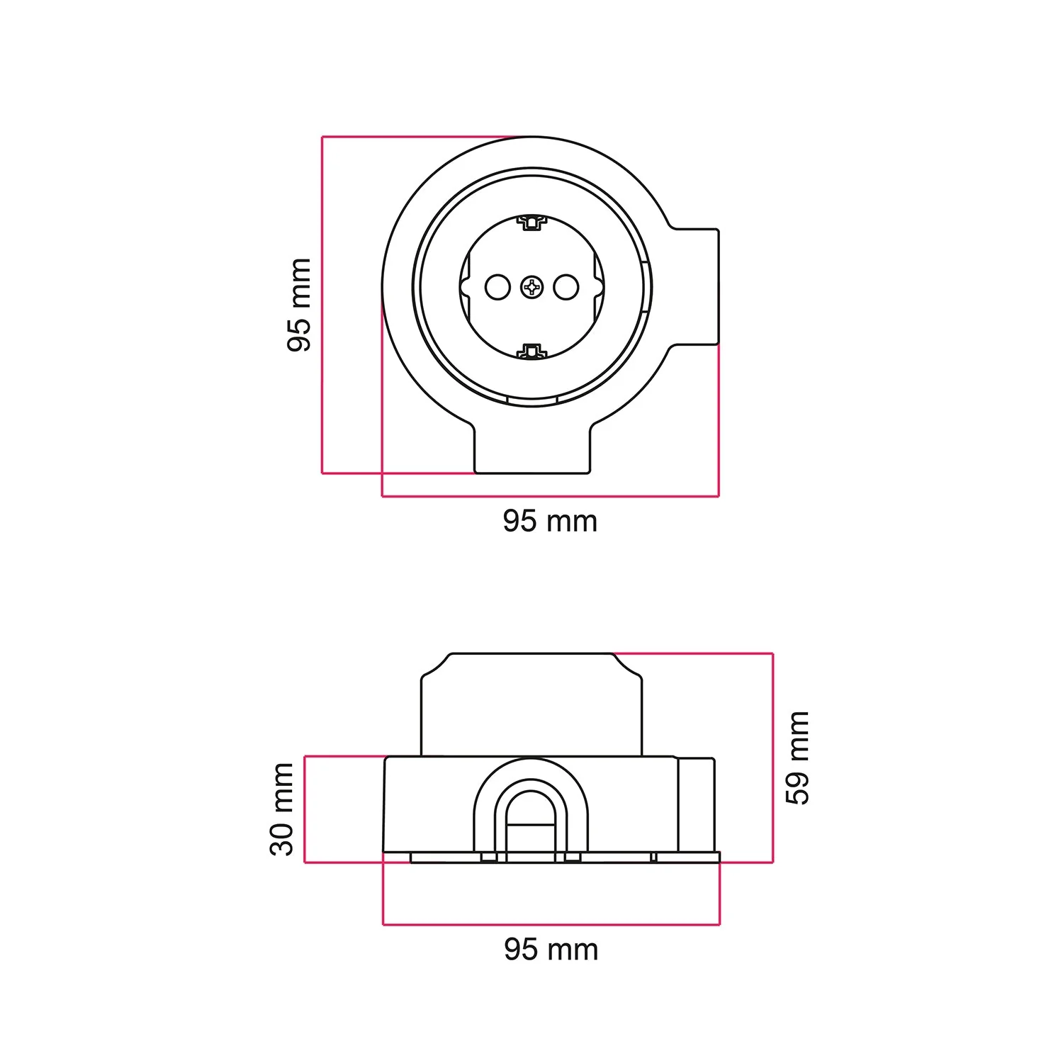 Schuko wall socket kit and base for Creative-Tubes in porcelain - White - Image 13
