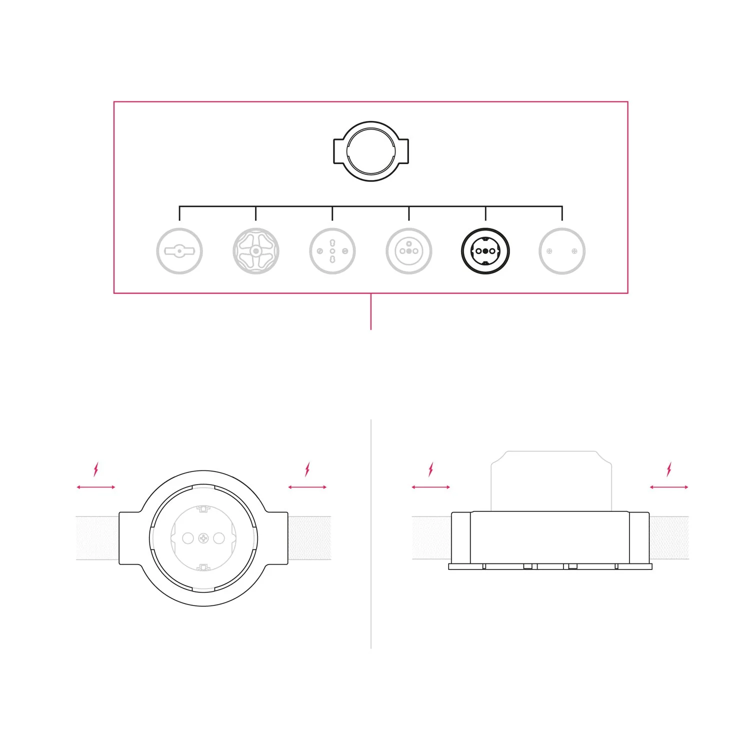 Schuko wall socket kit and base for Creative-Tubes in porcelain - White - Image 21