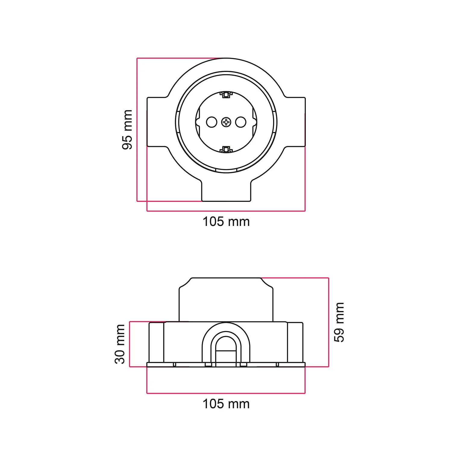 Schuko wall socket kit and base for Creative-Tubes in porcelain - White - Image 27