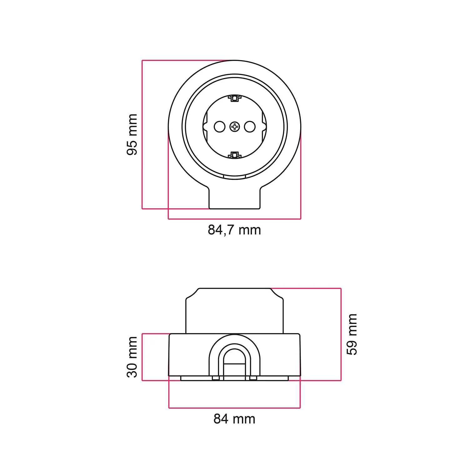 Schuko wall socket kit and base for Creative-Tubes in porcelain - White - Image 6