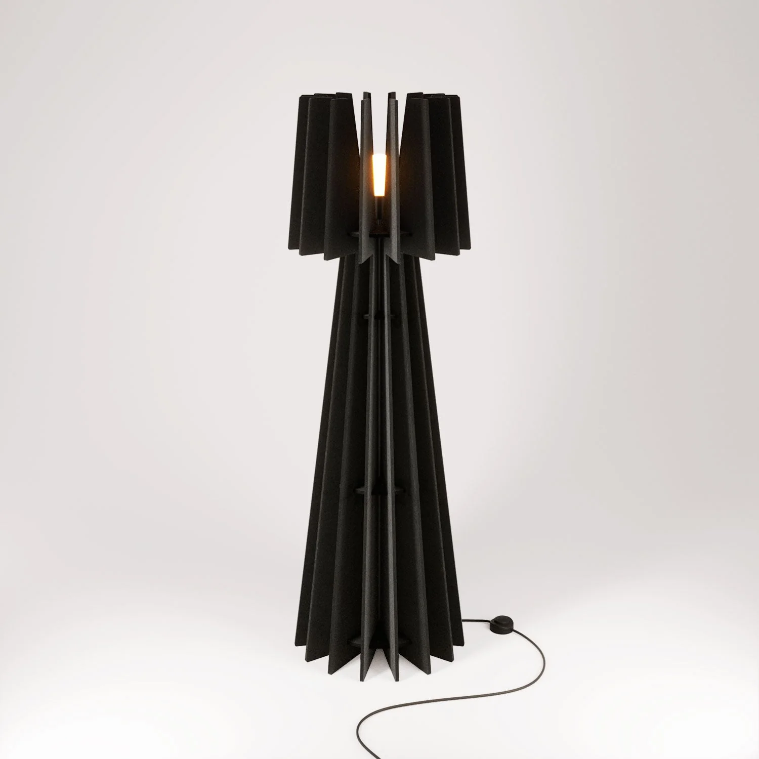 SHHINE floor lamp in sound-absorbing material and UK plug - Black melange