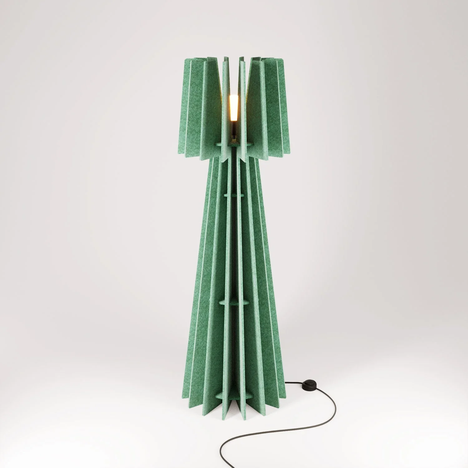 SHHINE floor lamp in sound-absorbing material with UK plug - Melange green