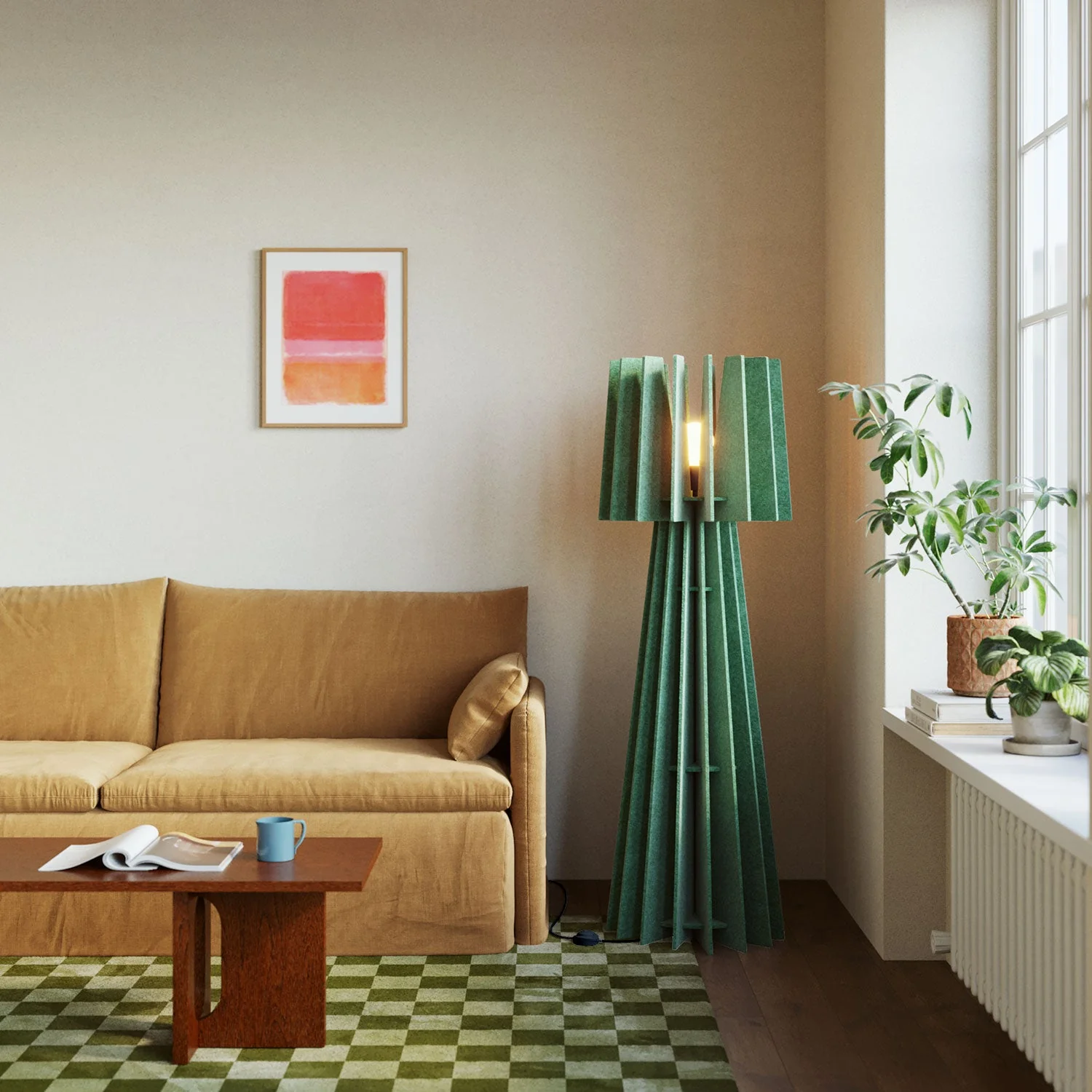 SHHINE floor lamp in sound-absorbing material - Melange green - Image 2