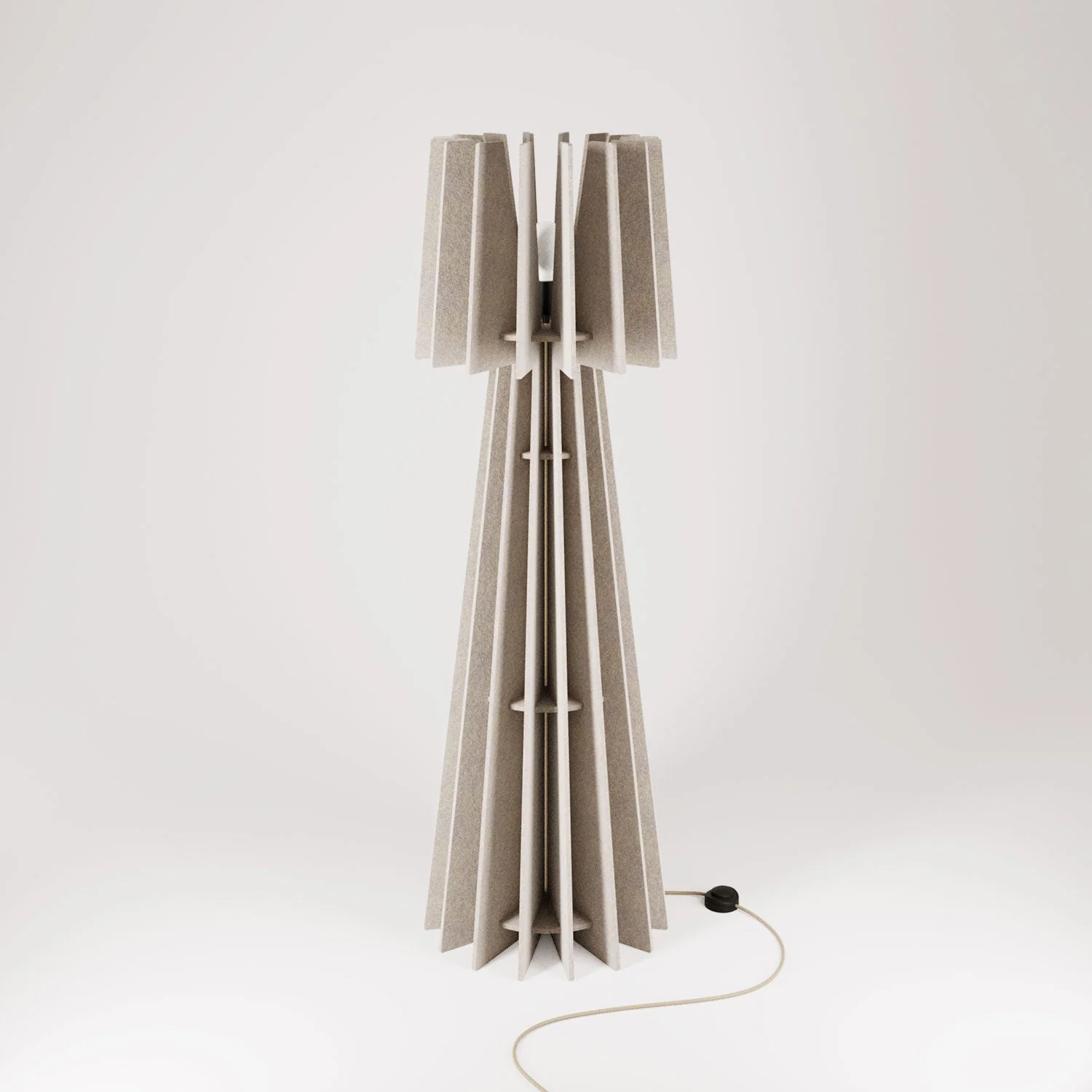 SHHINE floor lamp in sound-absorbing material - Dove grey melange - Image 3
