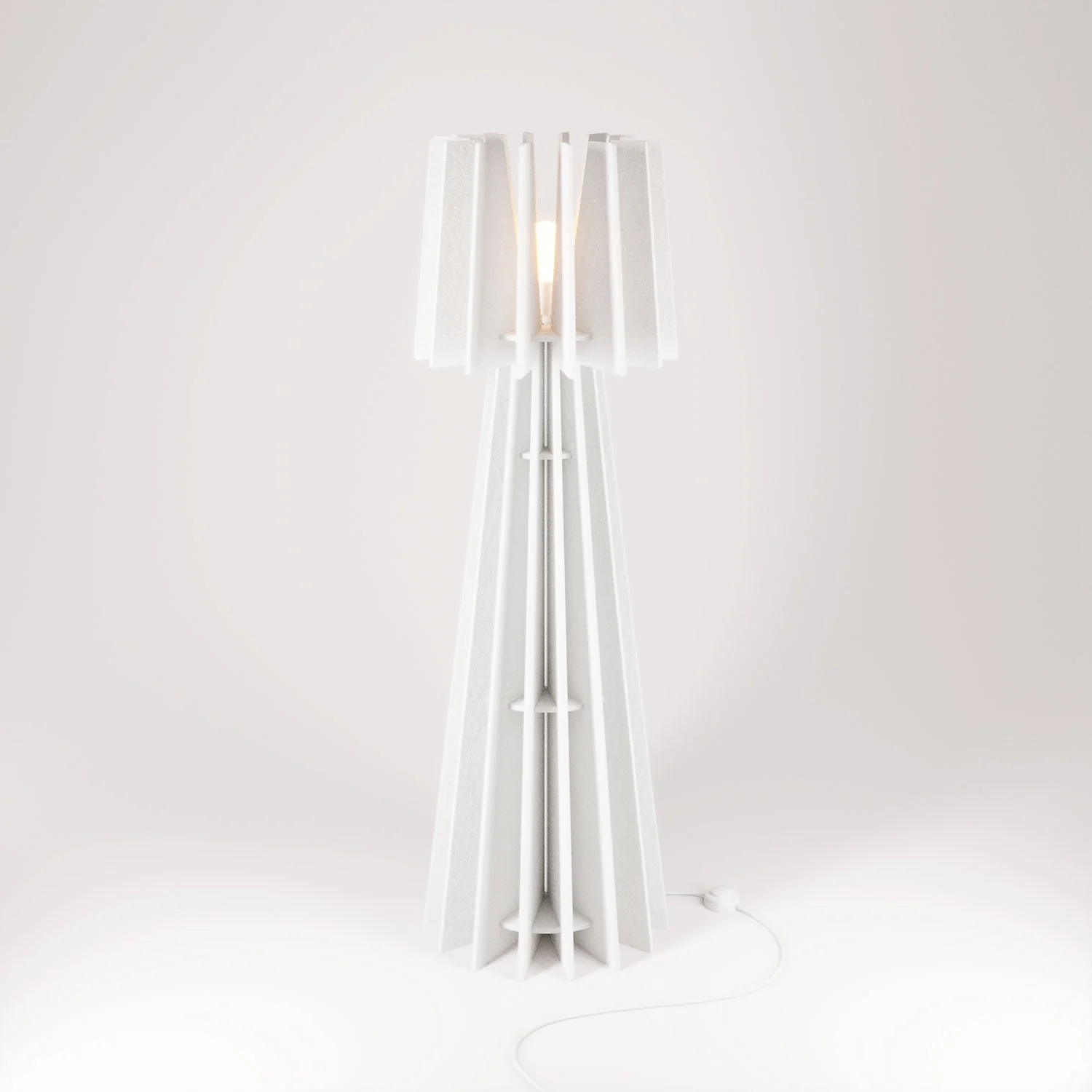 SHHINE floor lamp in sound-absorbing material - White melange