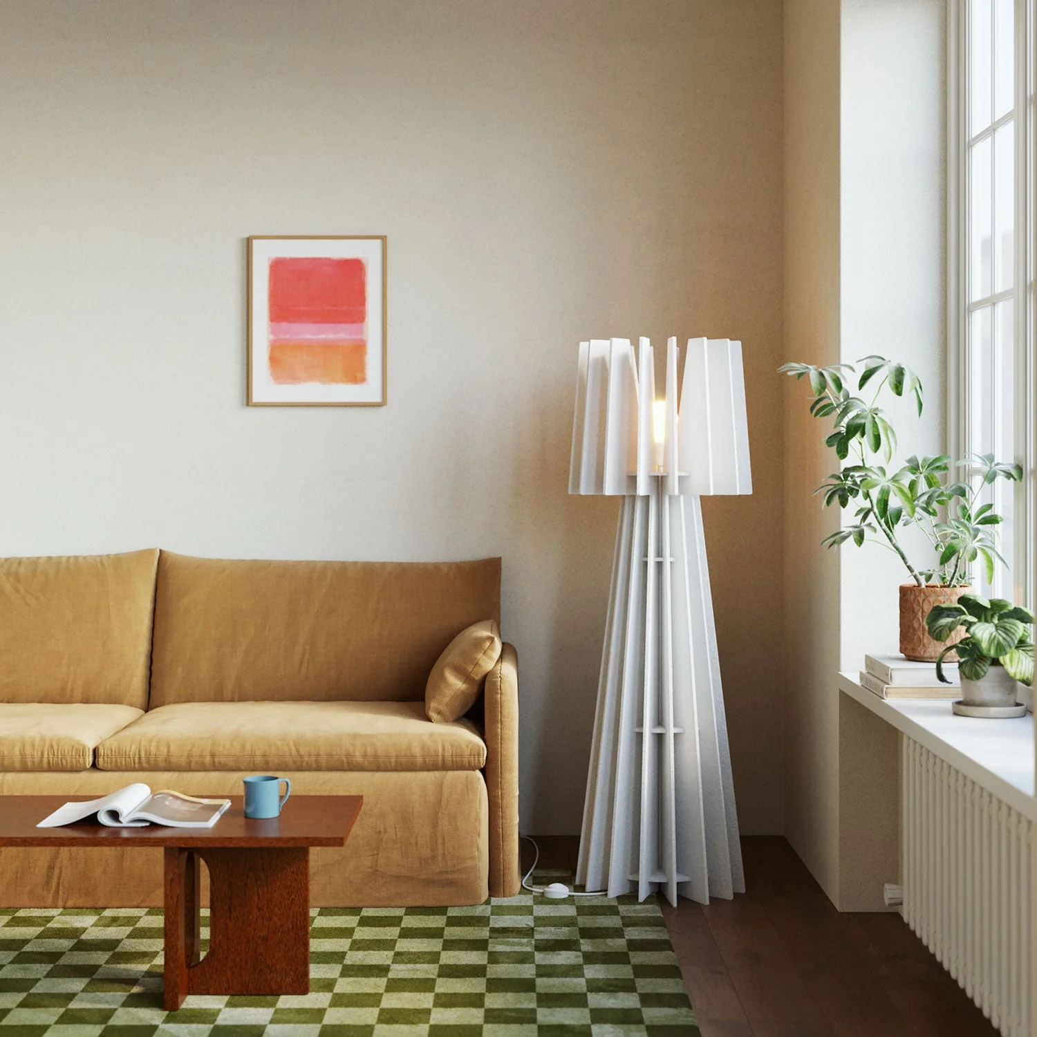 SHHINE floor lamp in sound-absorbing material - White melange - Image 2