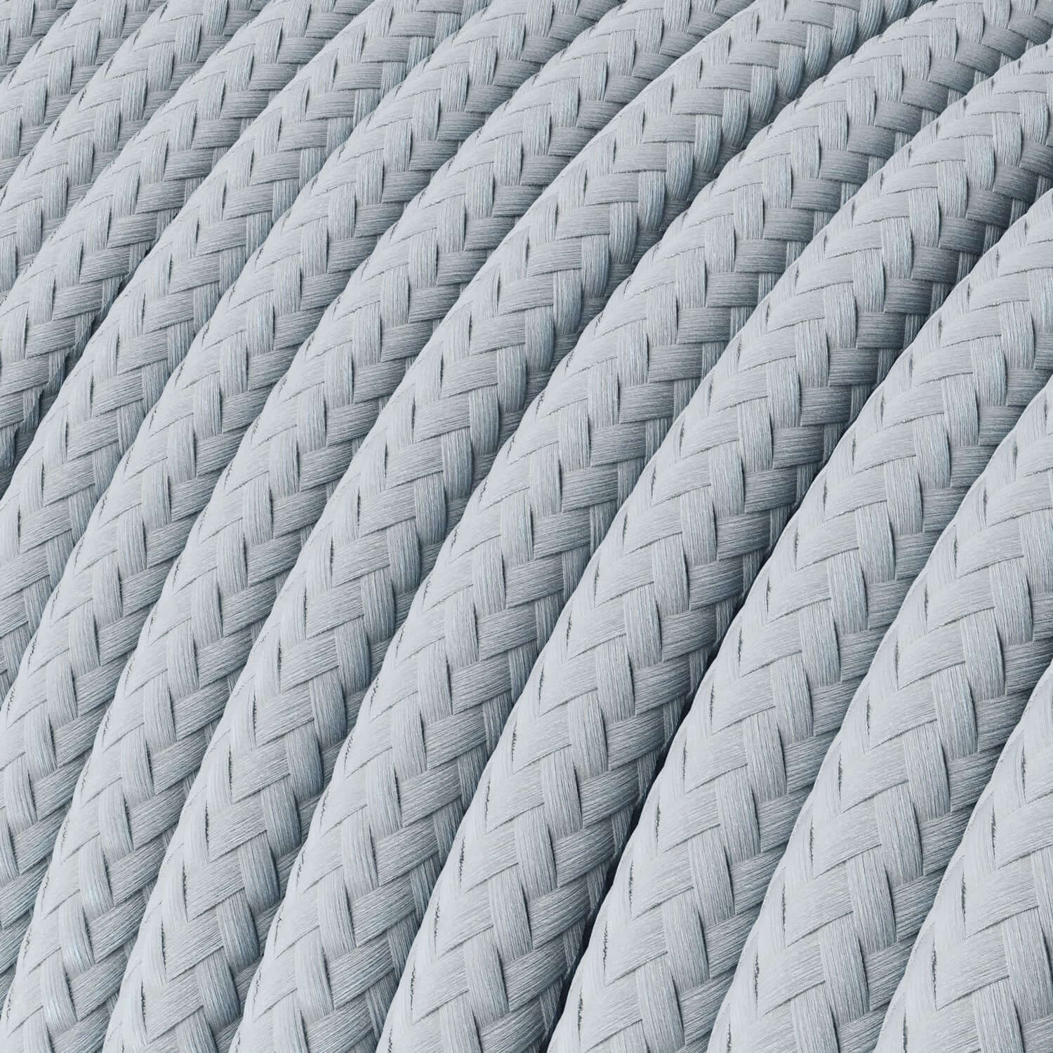 Glossy fabric electric cord Light Blue Grey - The Original Creative Cables, for creating unique lamps - RM30 - Image 2