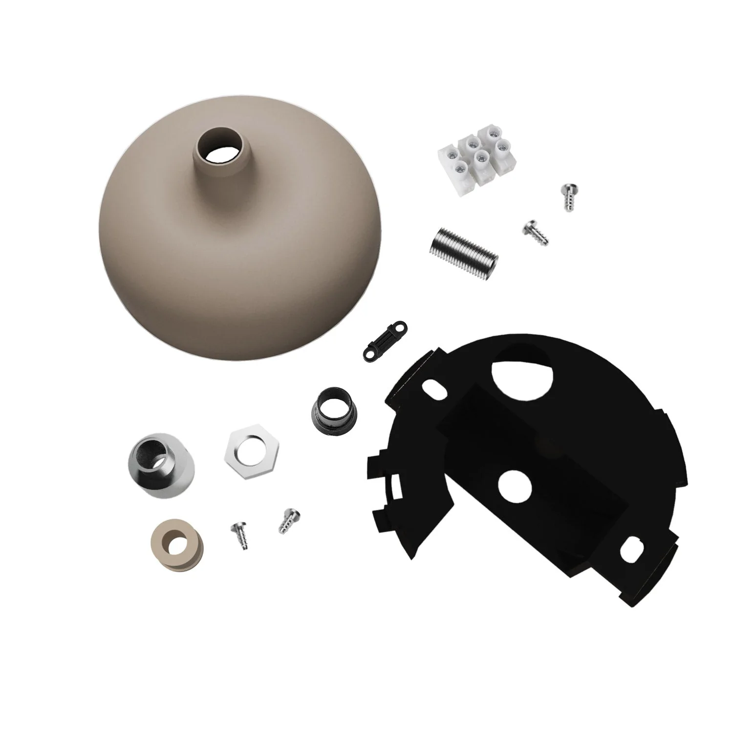 Silicone ceiling rose kit with central hole and provision for side hole - Desert Brown - Image 2