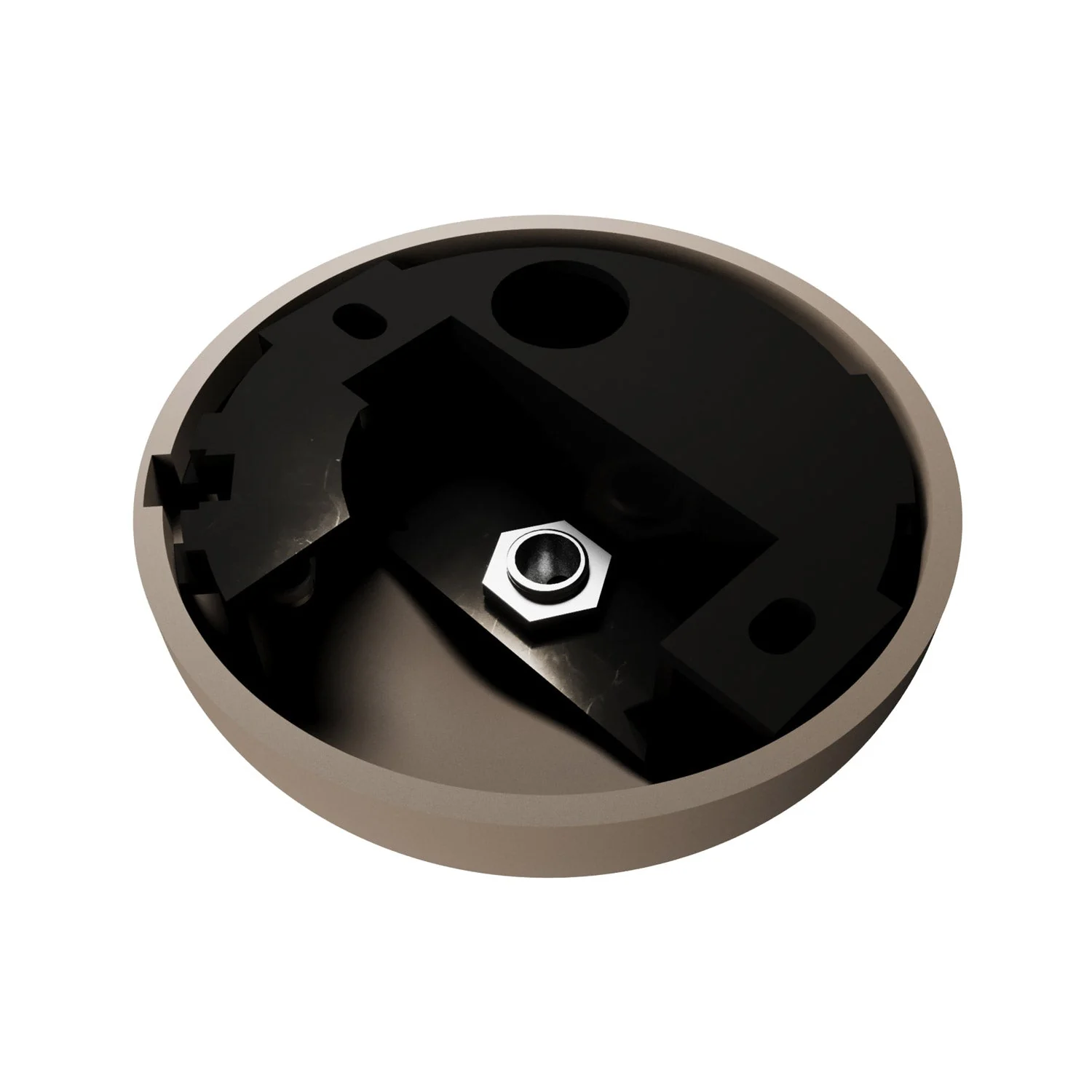 Silicone ceiling rose kit with central hole and provision for side hole - Desert Brown - Image 3