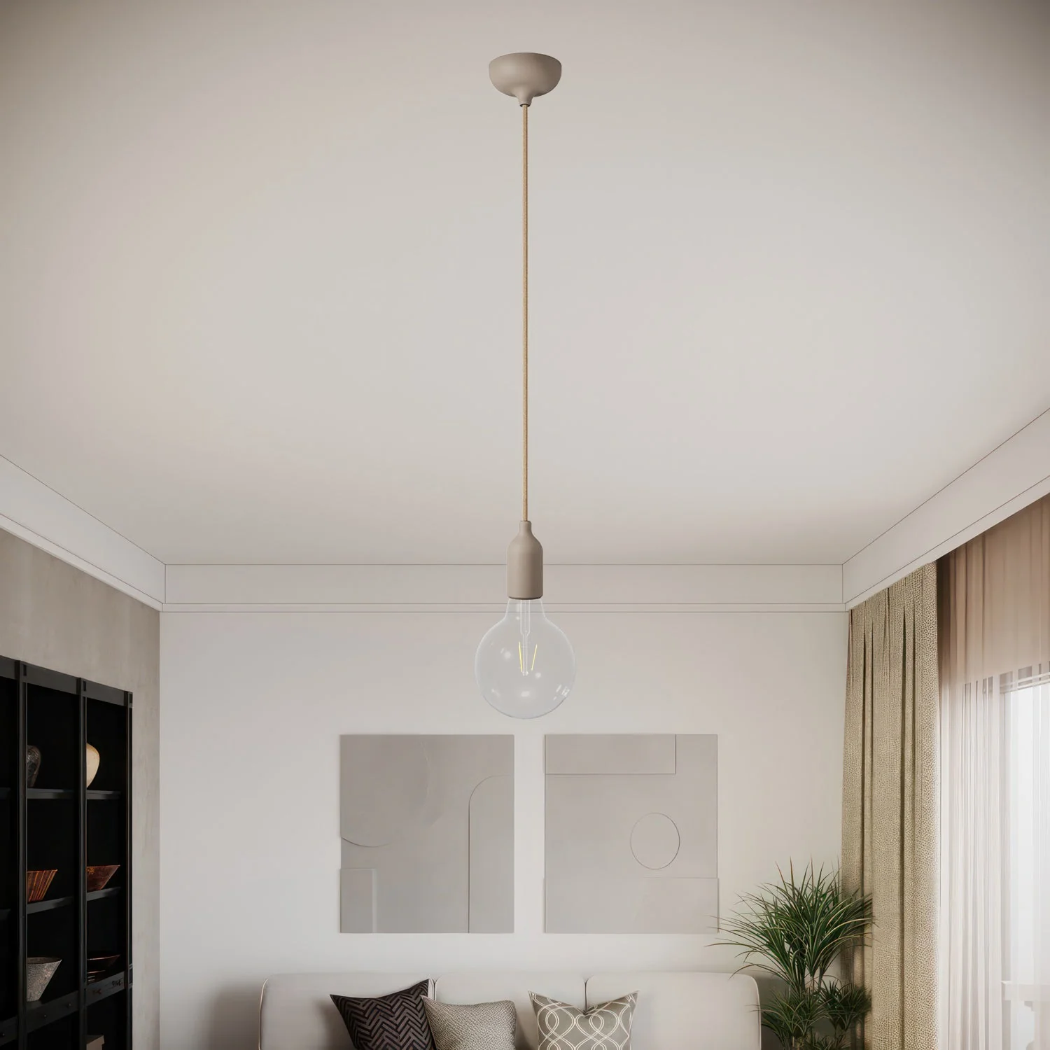 Silicone ceiling rose kit with central hole and provision for side hole - Desert Brown - Image 6