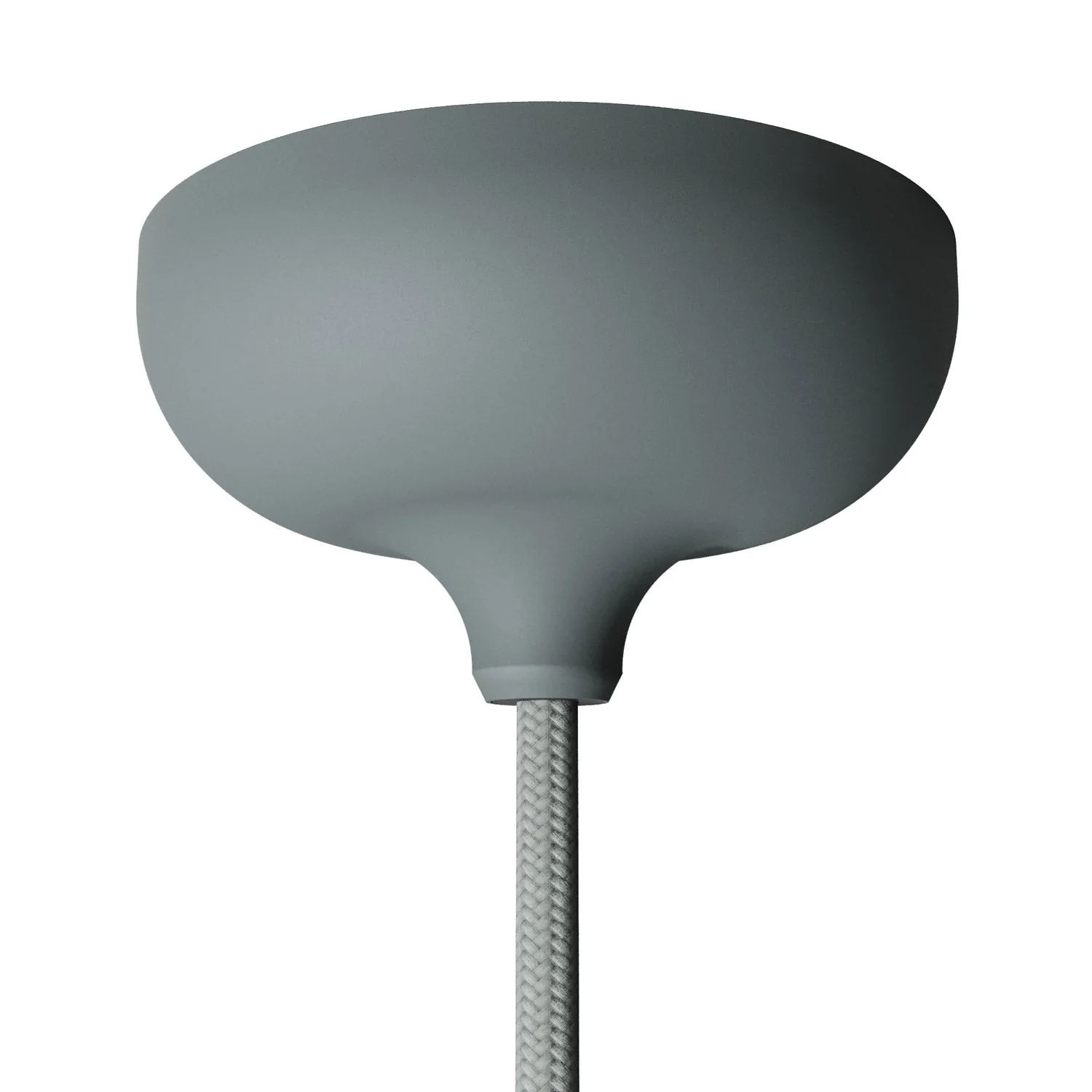 Silicone ceiling rose kit with central hole and provision for side hole - Grey