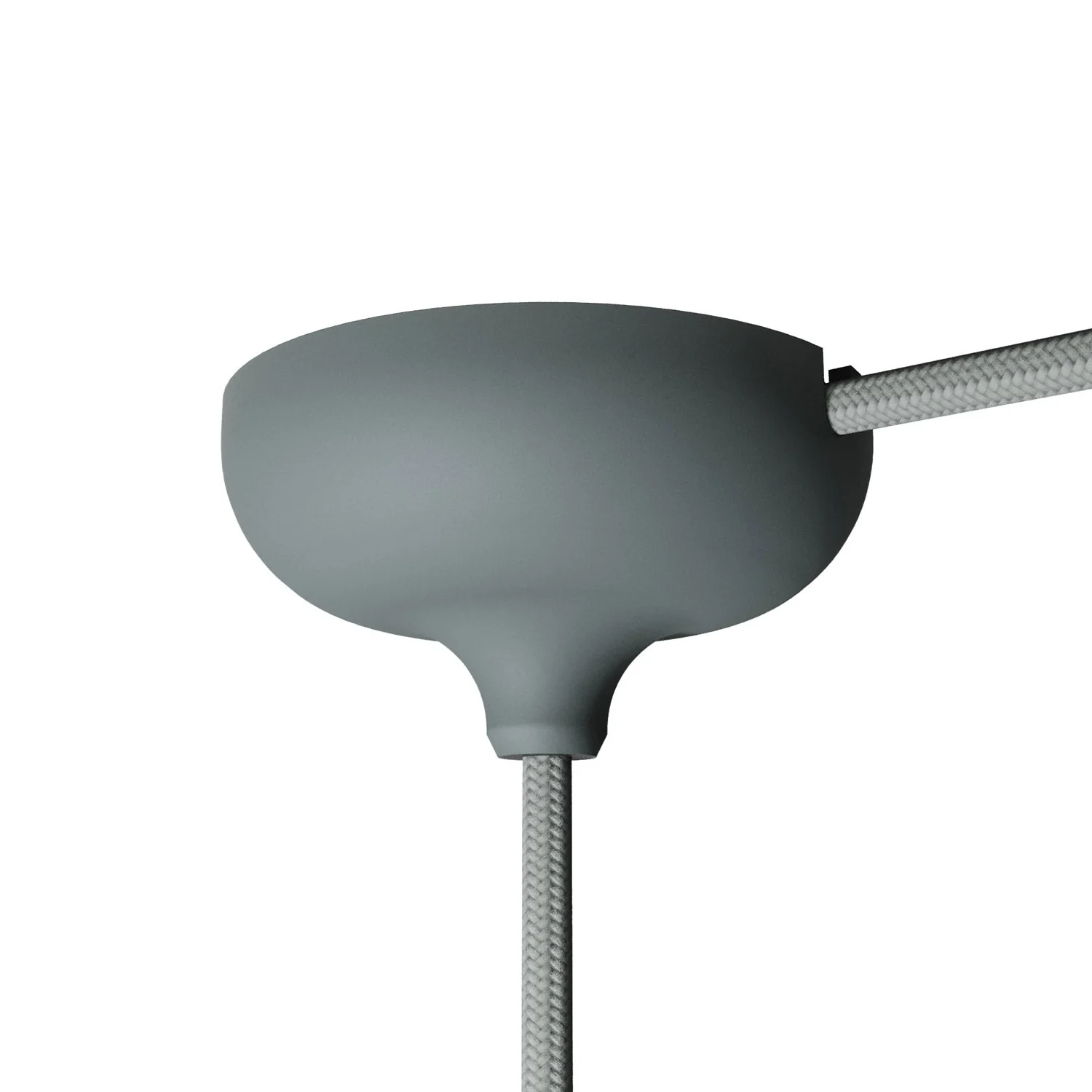 Silicone ceiling rose kit with central hole and provision for side hole - Grey - Image 4