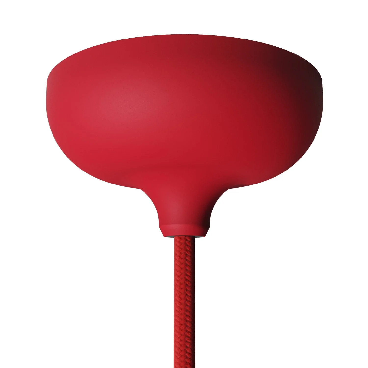 Silicone ceiling rose kit with central hole and provision for side hole - Red
