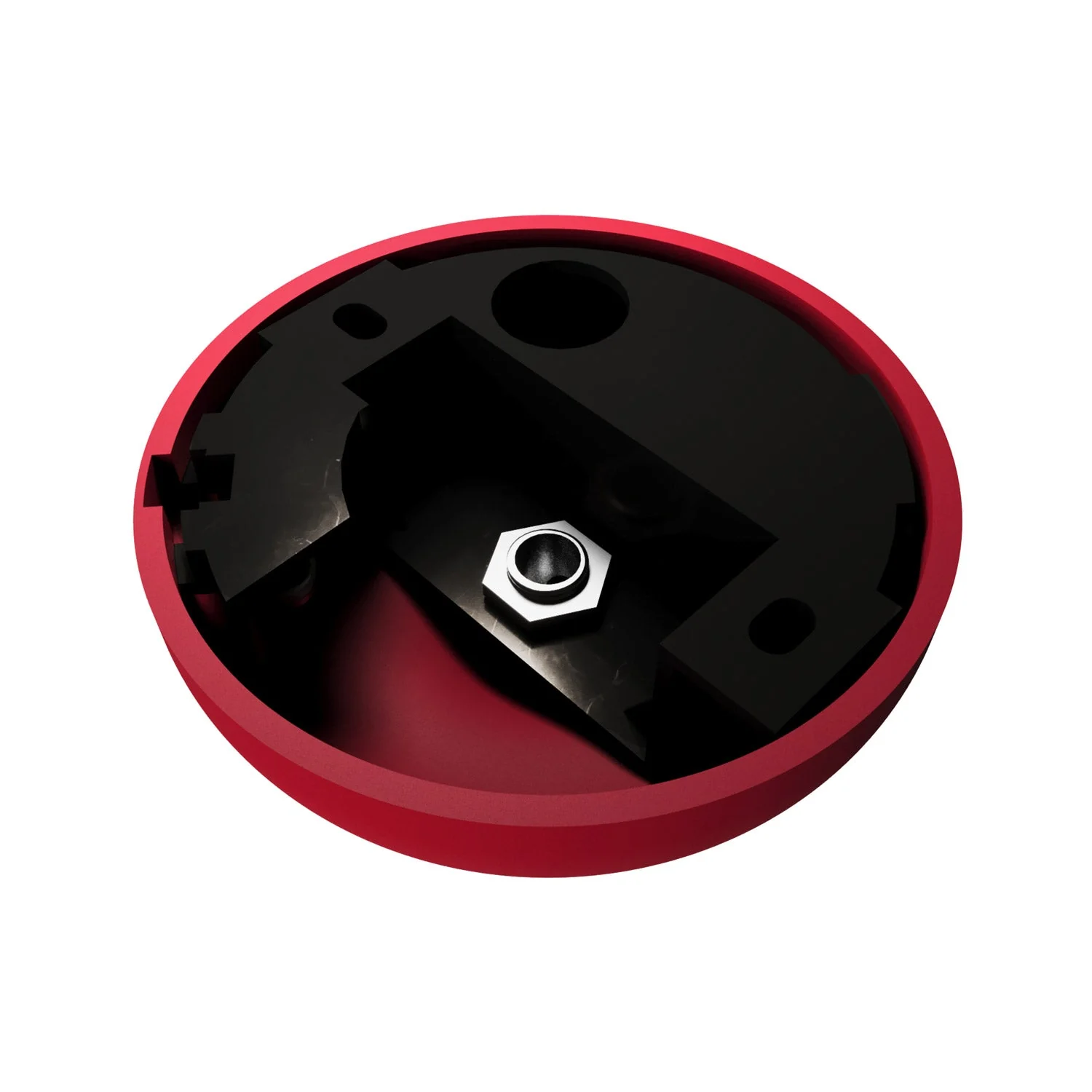 Silicone ceiling rose kit with central hole and provision for side hole - Red - Image 3