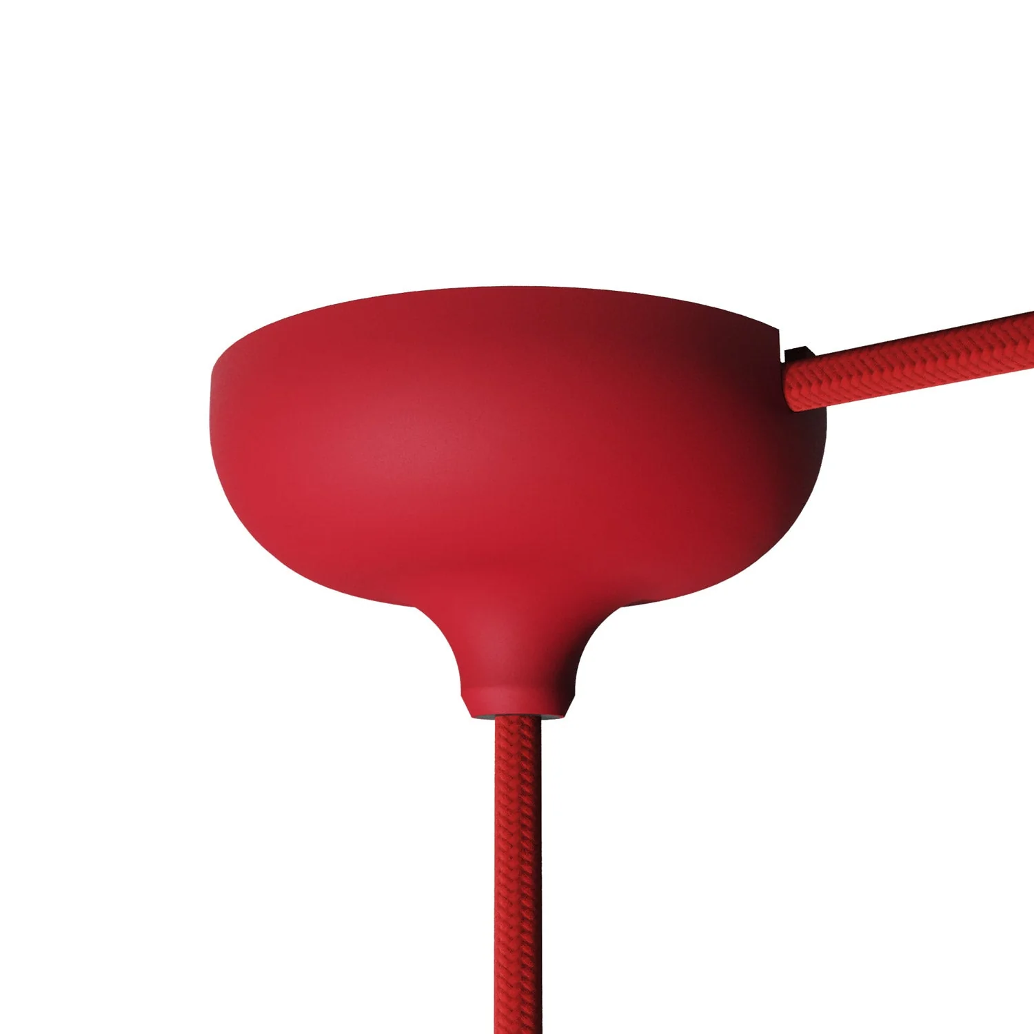 Silicone ceiling rose kit with central hole and provision for side hole - Red - Image 4